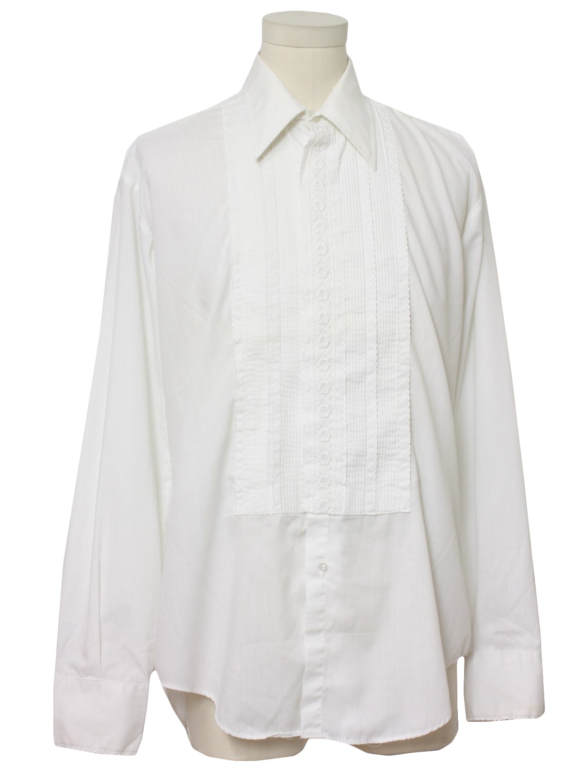 1970's Retro Shirt: 70s -After Six- Mens white cotton and polyester ...