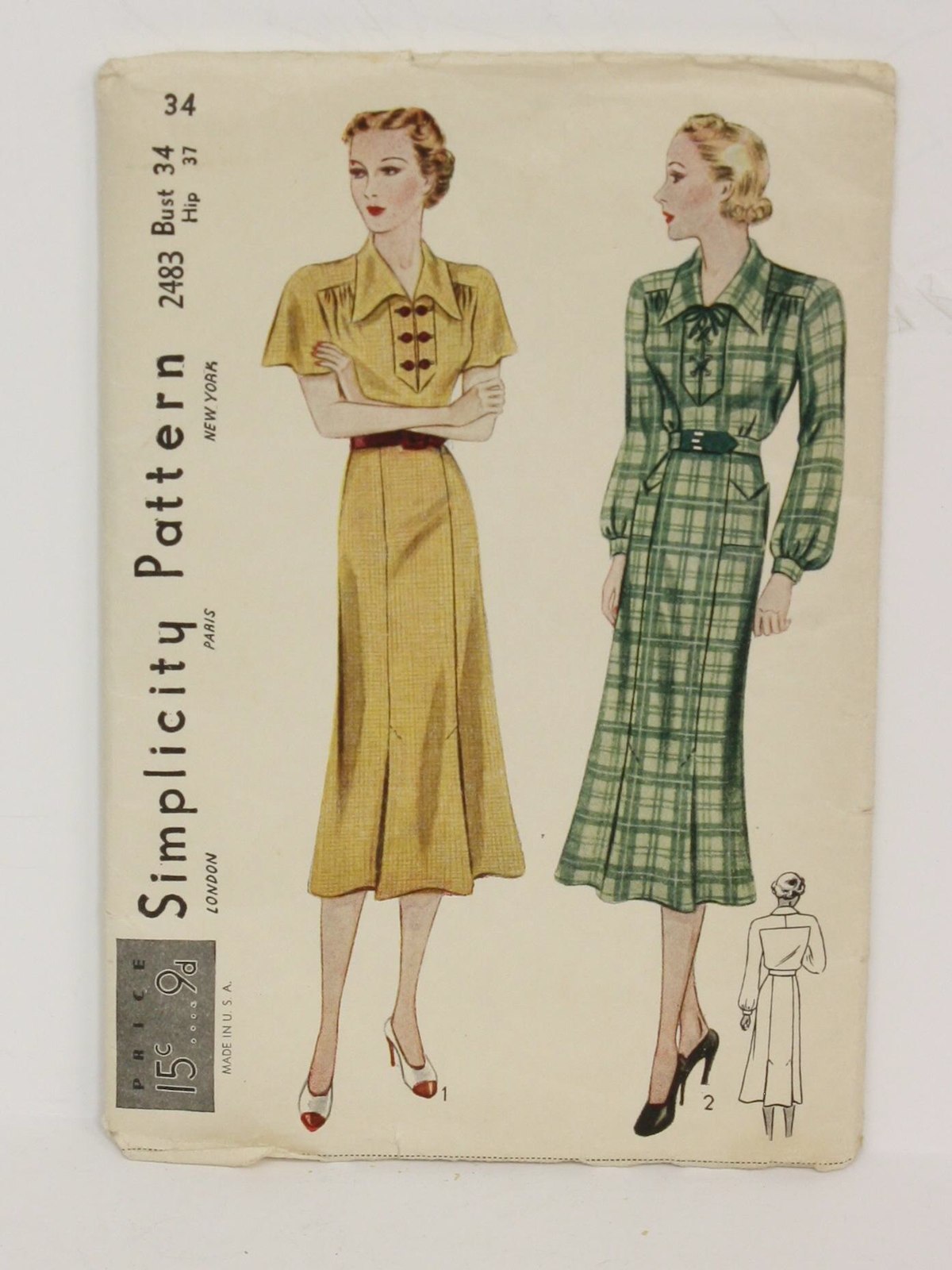 Retro 40s Sewing Pattern (Simplicity Pattern No. 2483) 40s
