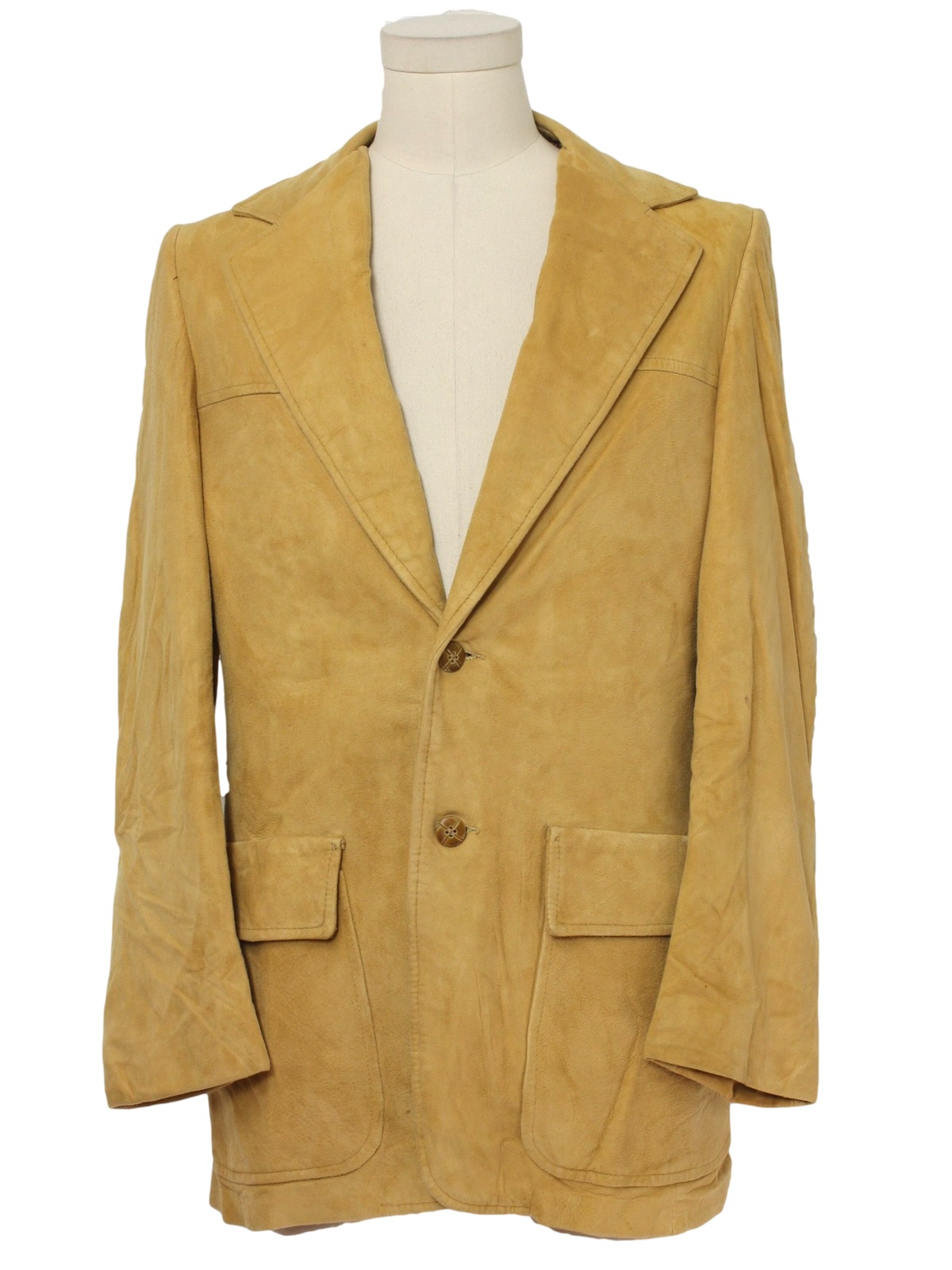 1970 S Cresco Mens Leather Blazer Sport Coat Jacket