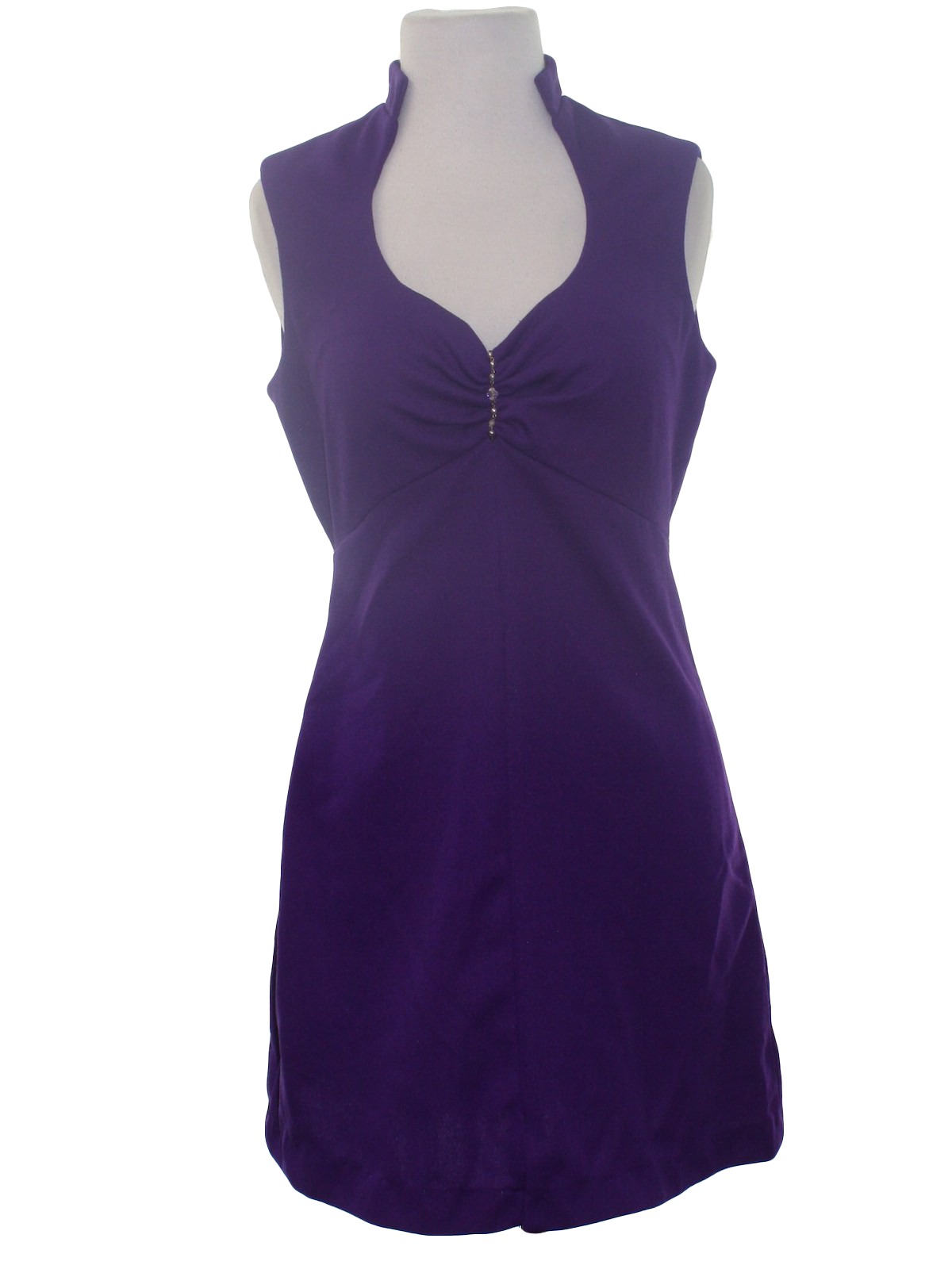 Vintage 60s Cocktail Dress: 60s -care label- Womens purple polyester ...