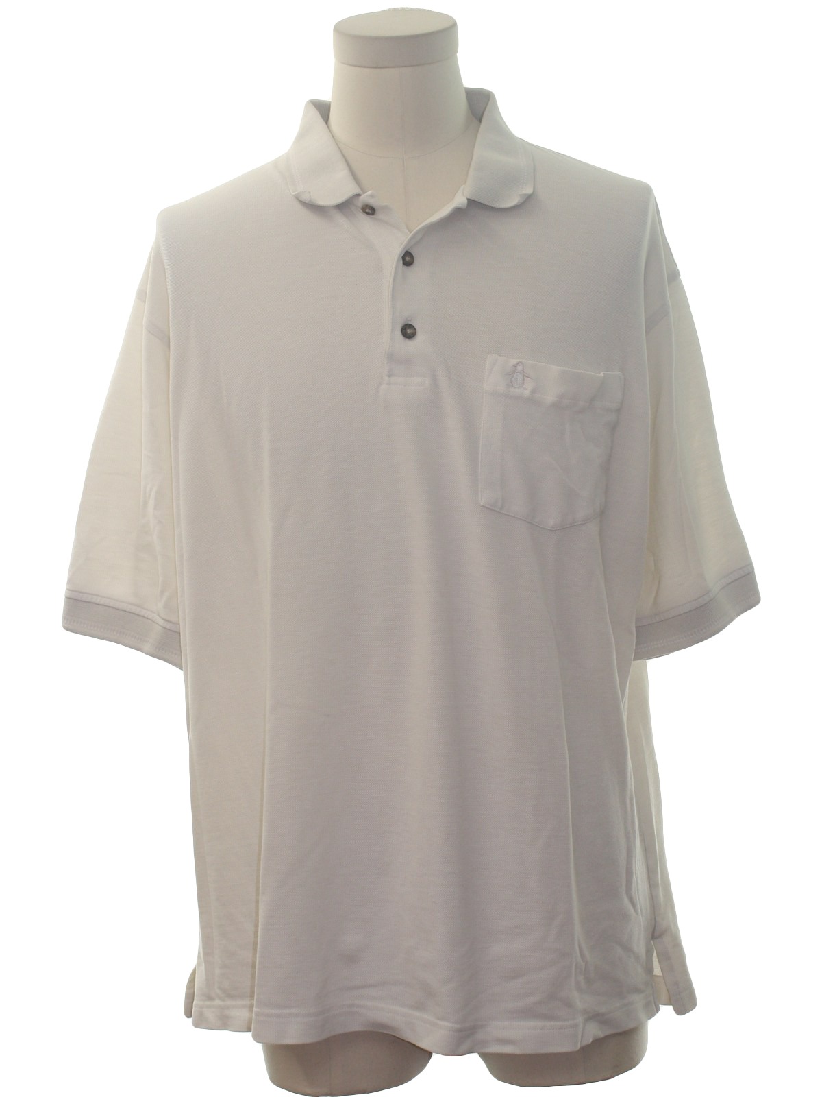 Shirt: 90s -Penguin Grand Slam- Mens light beige cotton short sleeve ...