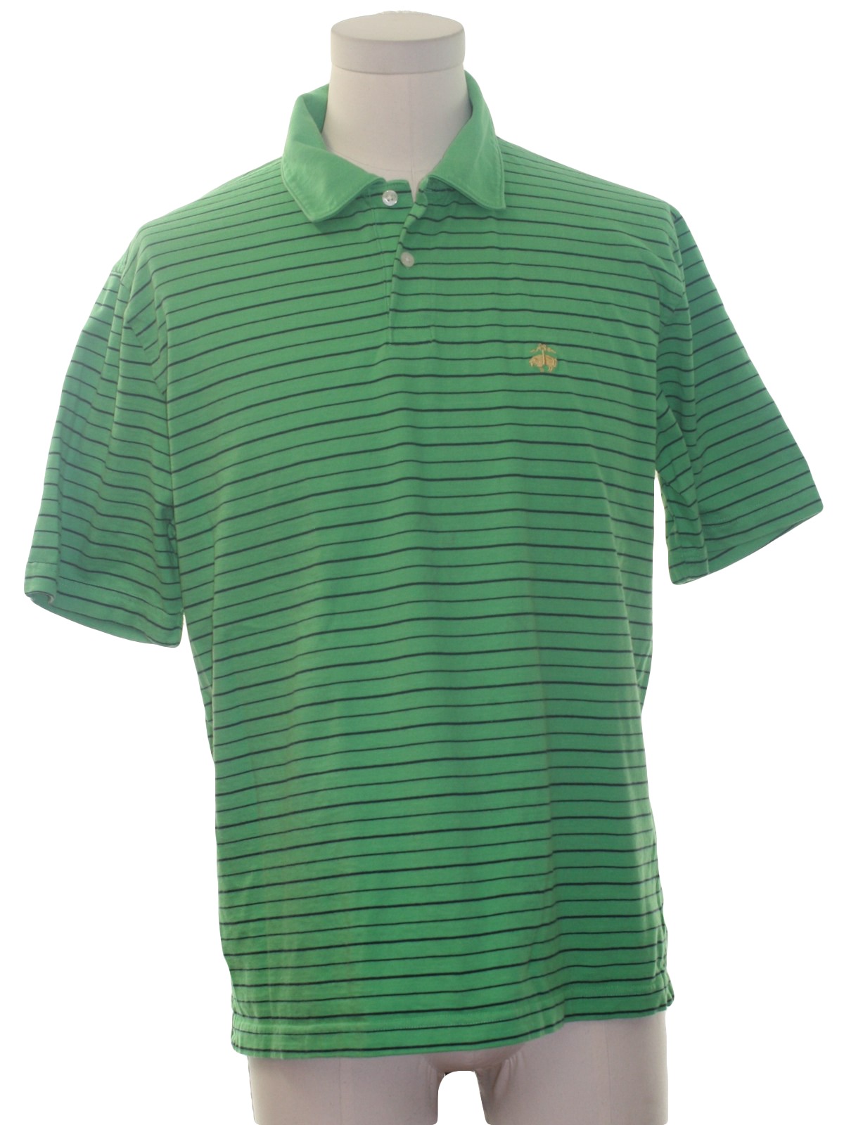 Shirt: 90s -Brooks Brothers- Mens lime green and navy pinstriped cotton ...