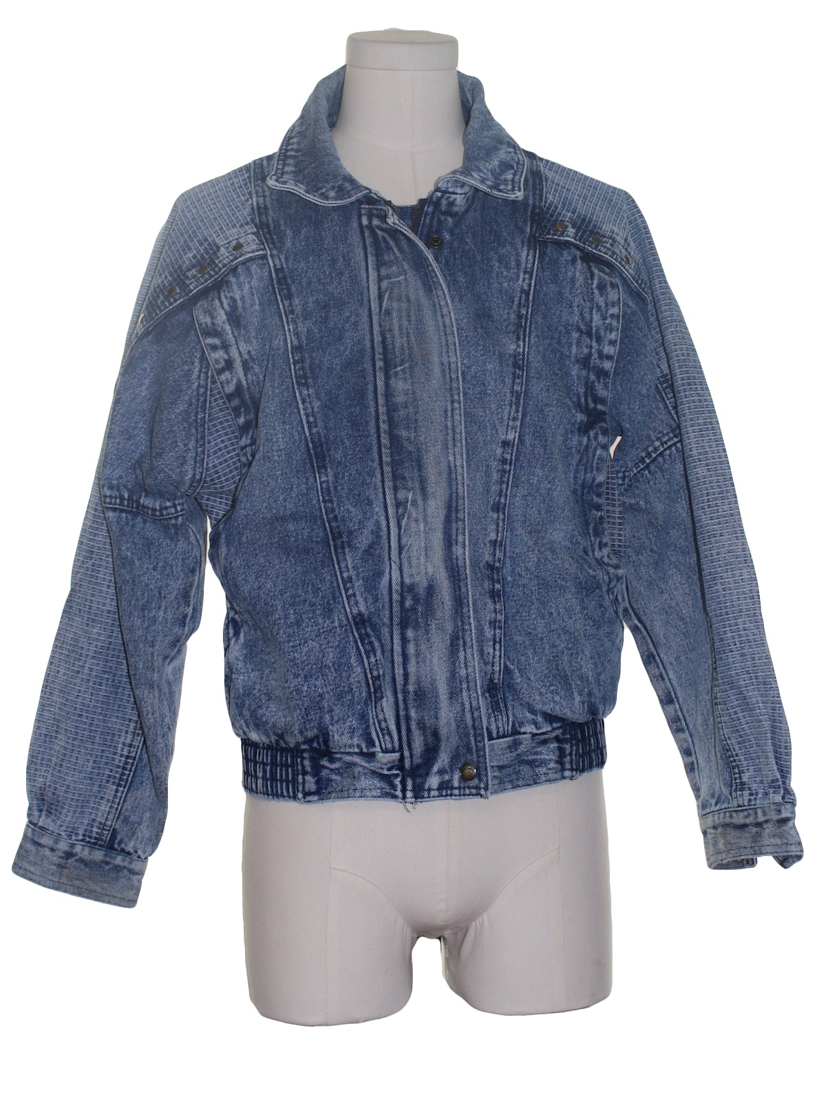 80's Vintage Jacket: 80s -Ruth Douglas- Mens blue and white acid washed ...