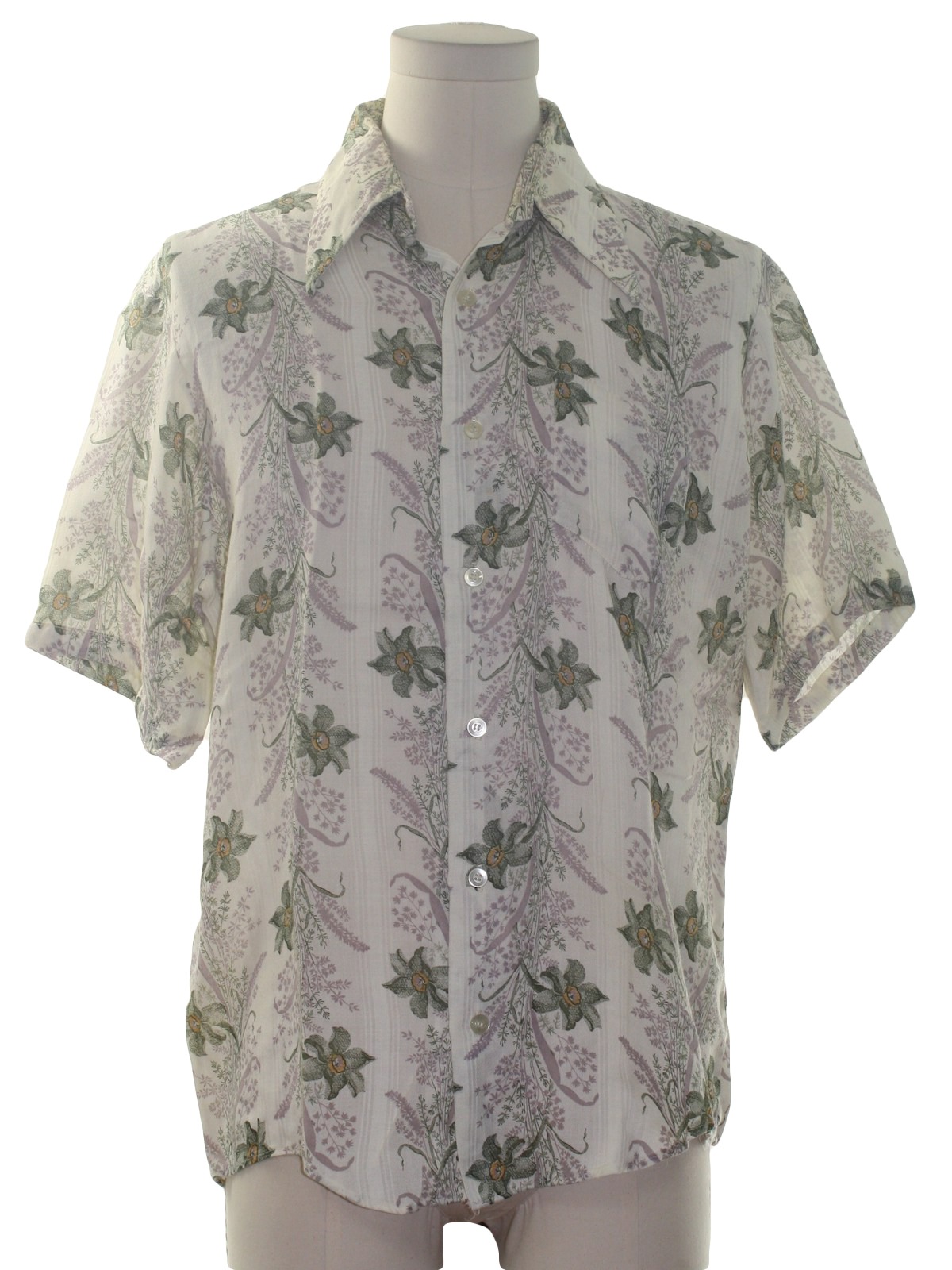 Towncraft 1970s Vintage Print Disco Shirt: 70s -Towncraft- Mens off ...