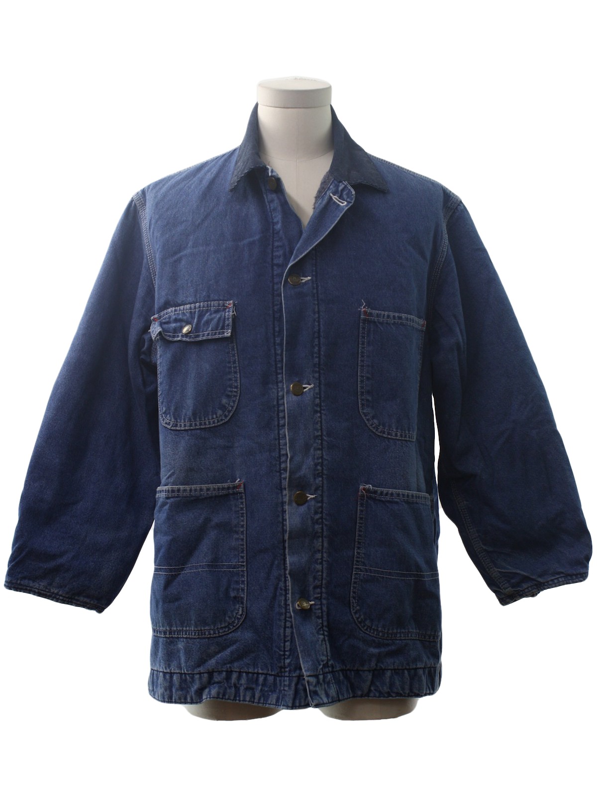 70s Retro Jacket: 70s -Sears Workwear- Mens dark blue thick cotton ...