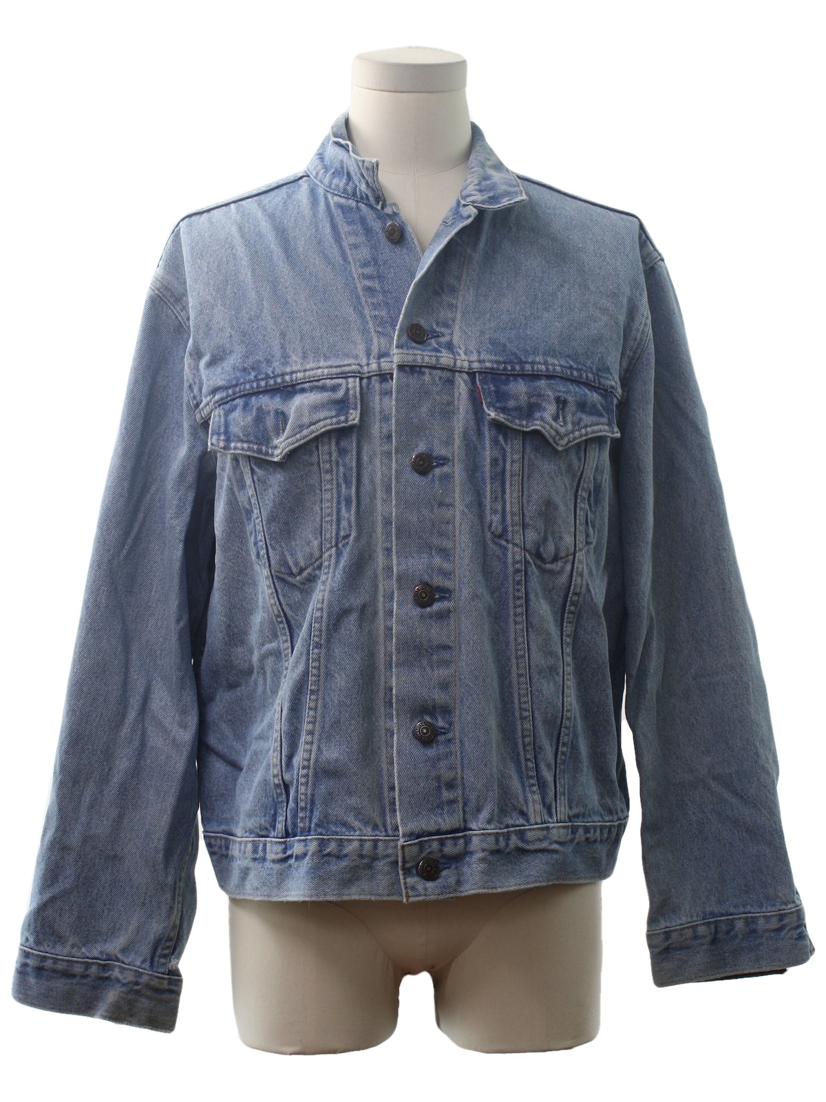 70's Vintage Jacket: 70s -Levis- Mens medium blue background cotton ...