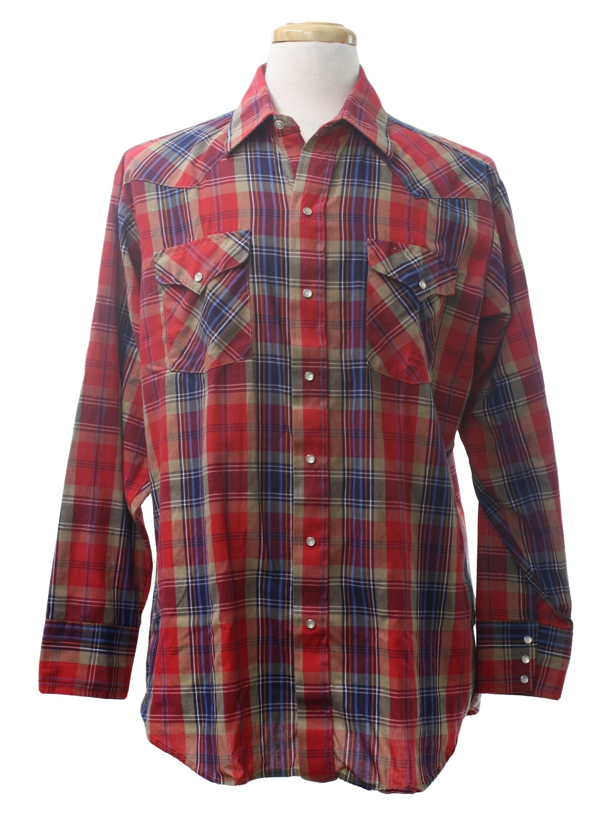 80's Panhandle Slim Western Shirt: 80s -Panhandle Slim- Mens red, blue ...