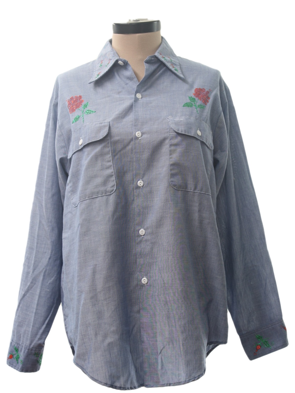 1970s Vintage Hippie Shirt: 70s -JC Penney- Womens blue background ...