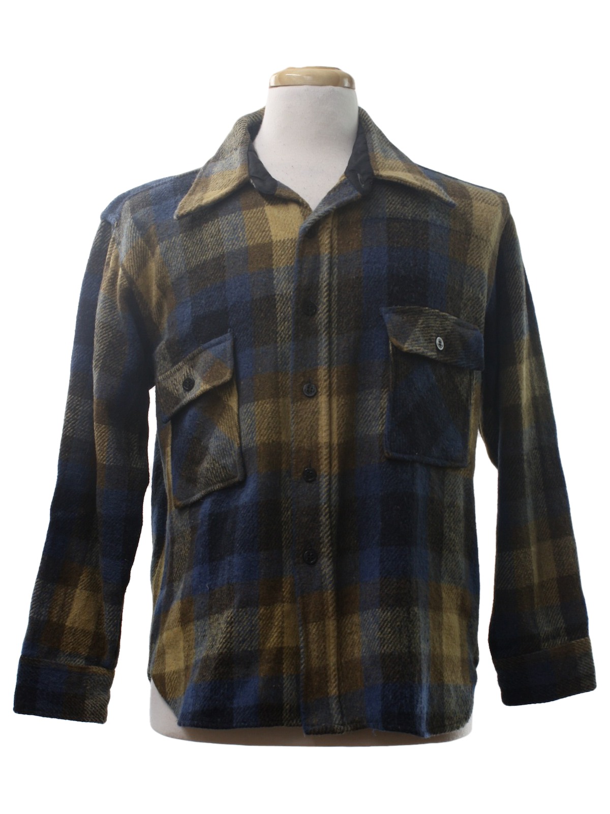 Vintage 70s Jacket: 70s -K-Mart- Mens shades of blue, light tan and ...