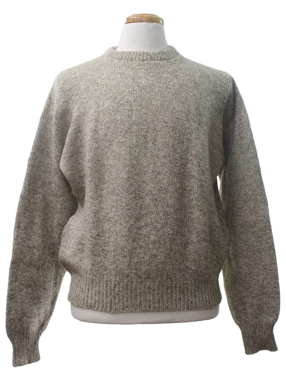 Retro Eighties Sweater: 80s -Lands End- Mens heathered taupe and winter ...