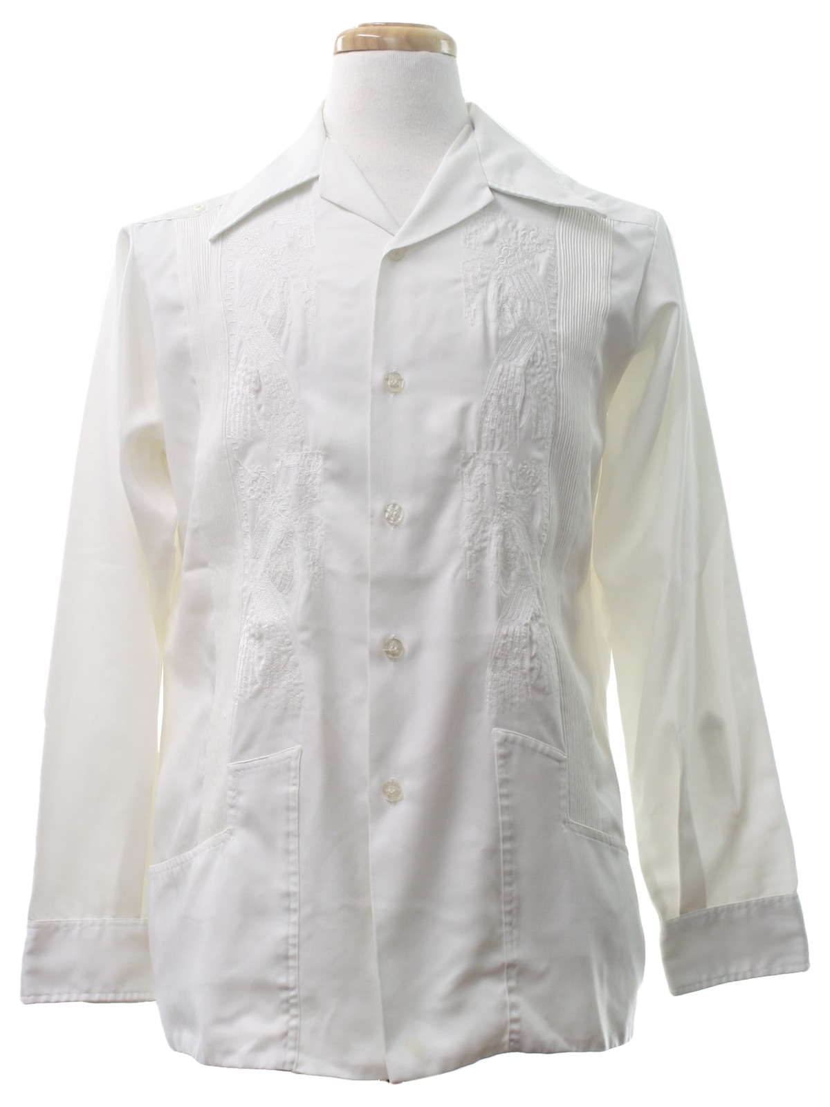 Retro Seventies Guayabera Shirt: Late 70s -Meridana- Mens white ...
