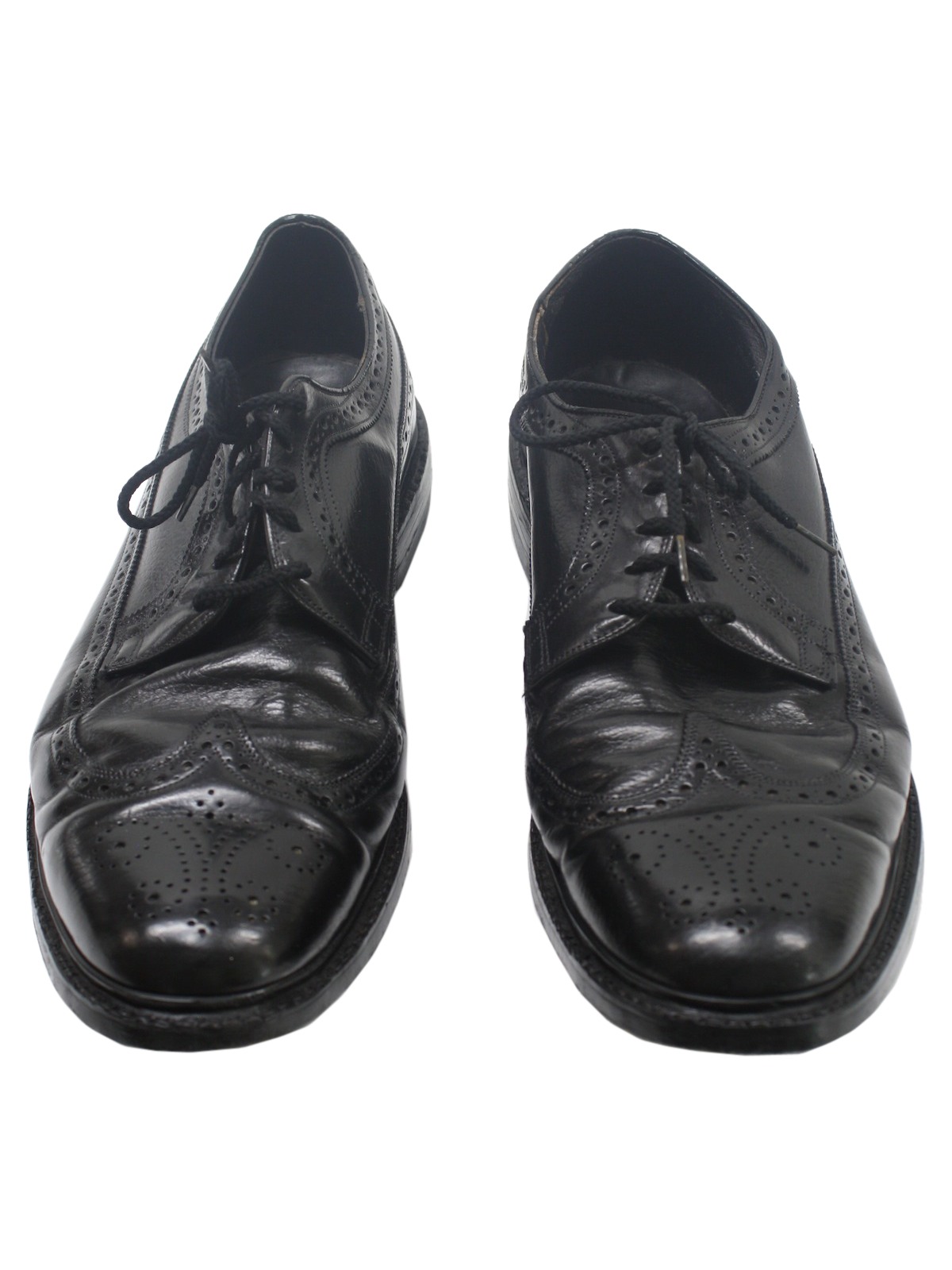Vintage 60s Shoes: 60s -Biltrite- Mens black pebble grain leather wing ...