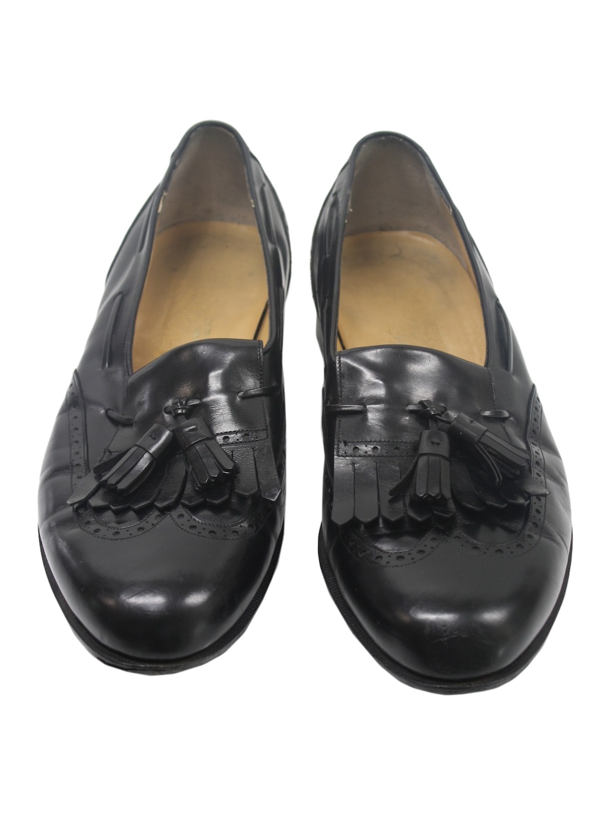 1980's Shoes (Ferragamo): 80s -Ferragamo- Mens black smooth leather ...