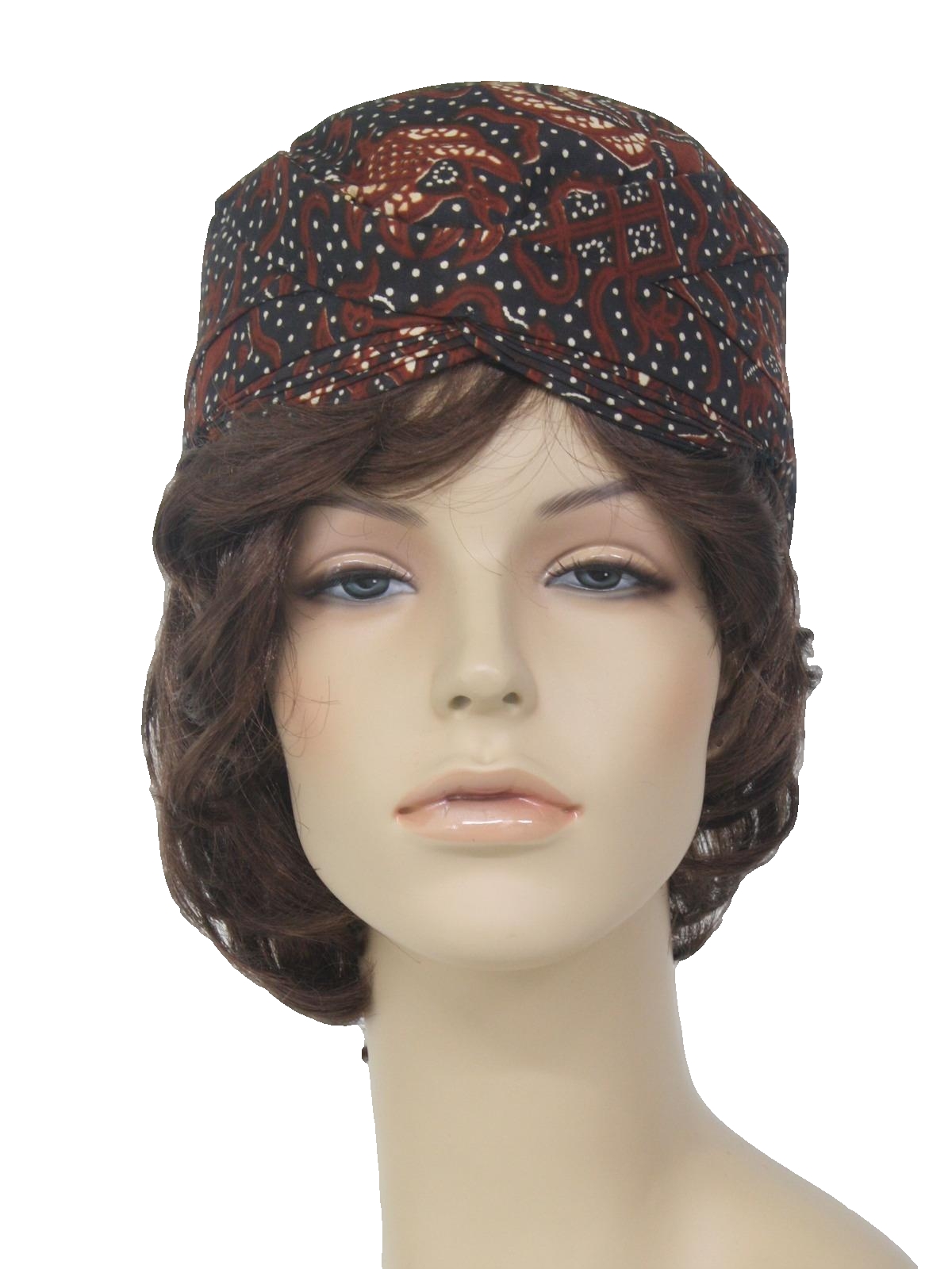 Vintage Label Missing 60 s Hat 60s Label Missing Womens Brown Turban vintage-label-missing-60-s-hat-60s-label-missing-womens-brown-turban