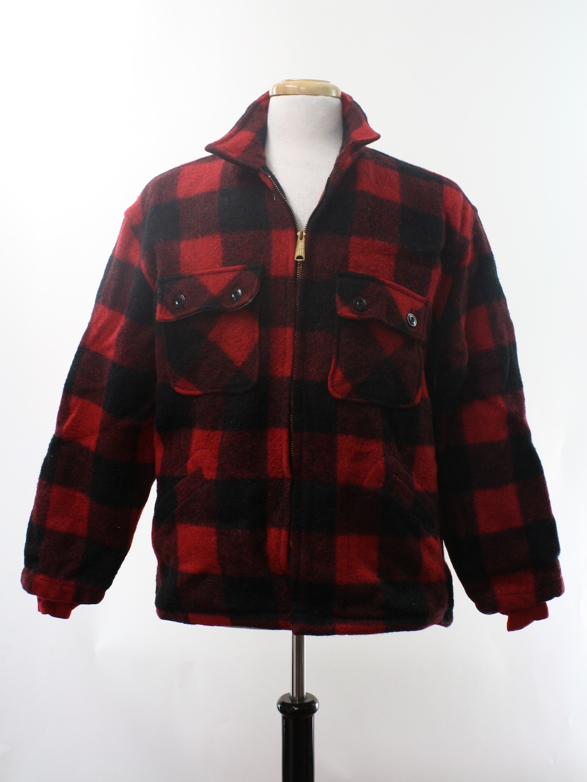 50s Retro Jacket: 50s -Roomy Richard- Mens red and black wool with ...
