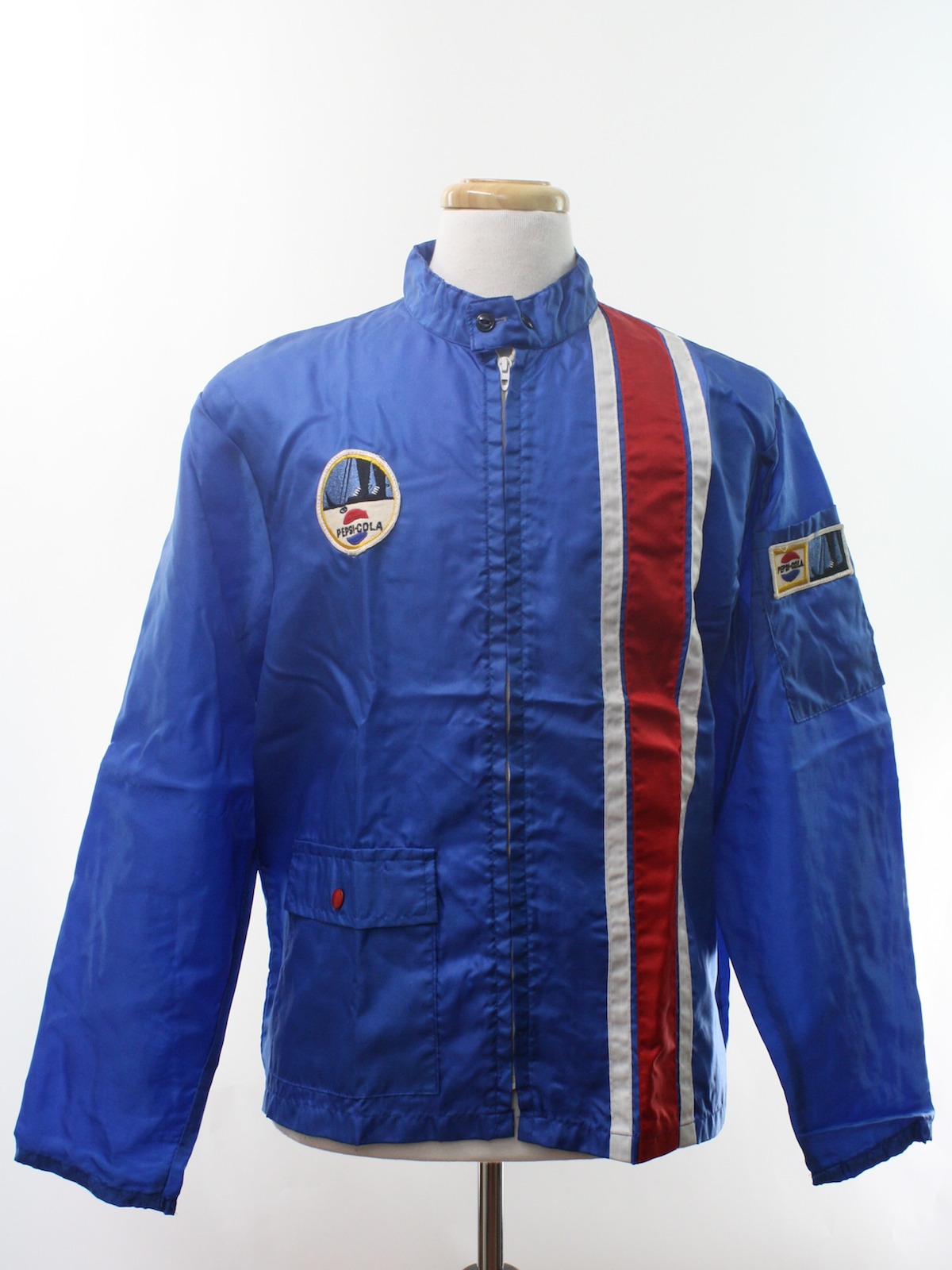 80s Retro Jacket: 80s -no label- Mens sapphire blue, white and red ...