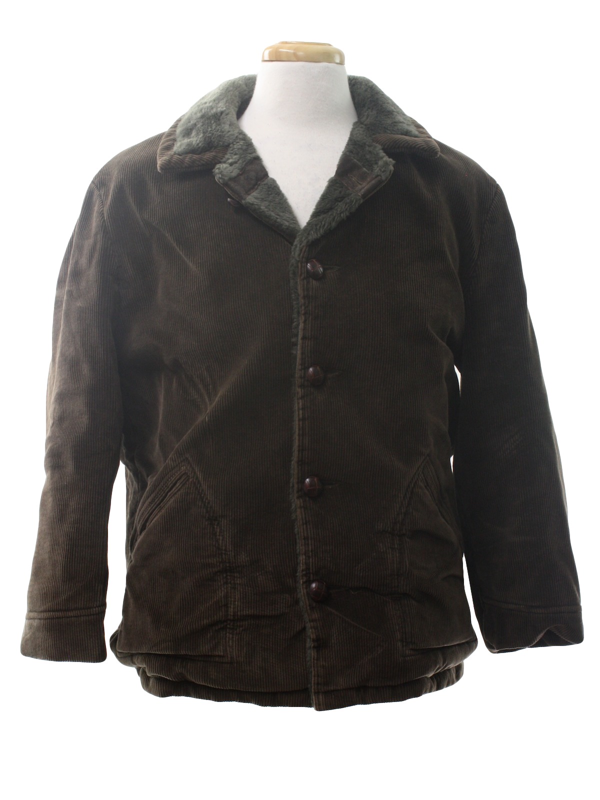 1970s Vintage Jacket: 70s -Grande Bay- Mens dark walnut brown cotton ...