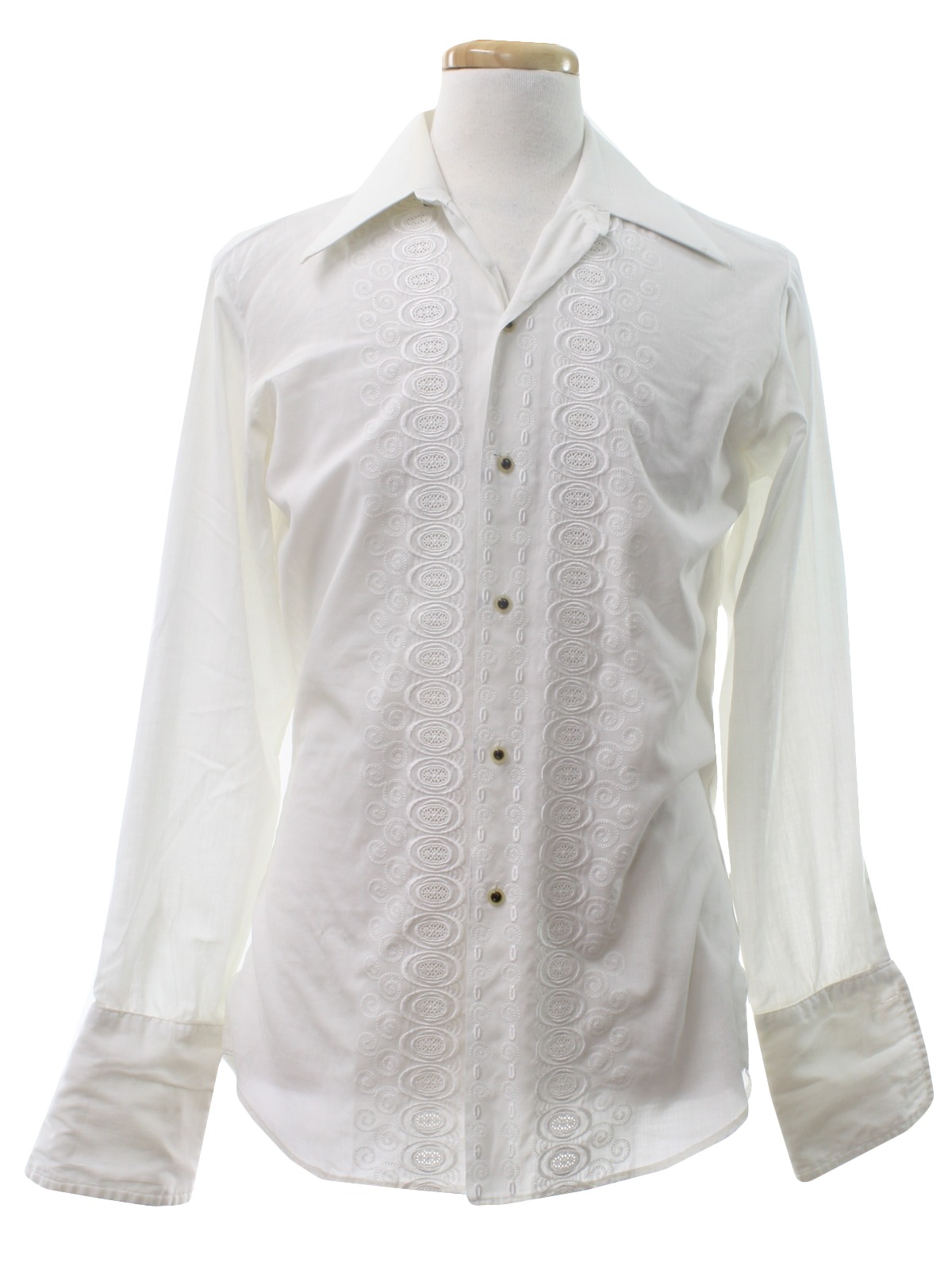 Retro 1970s Hippie Shirt: 70s -Consulate- Mens white background cotton ...