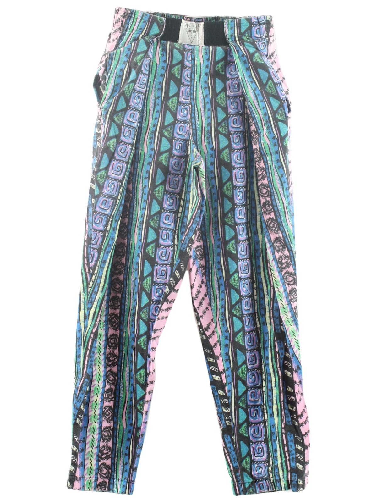 Vintage 80s Pants: 80s -Liberated- Mens shaded blue, green