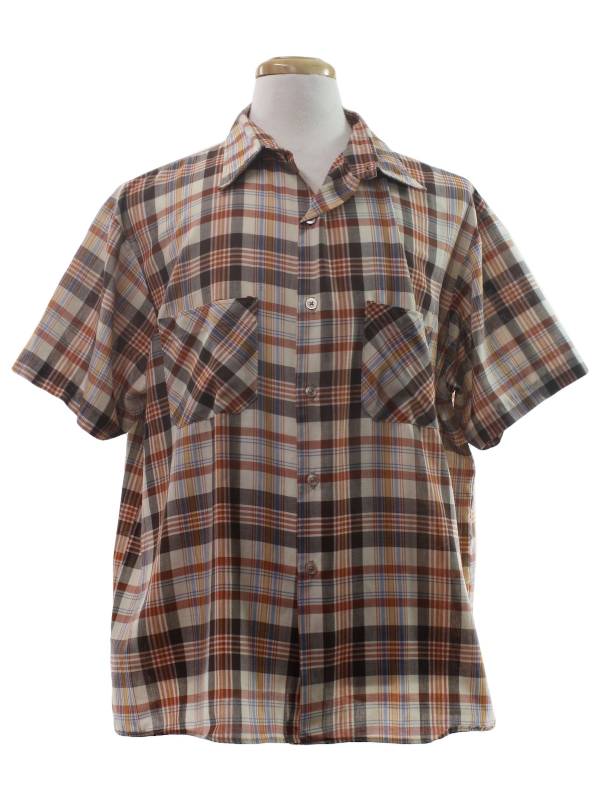 1980s Vintage Shirt: 80s -Big Mac- Mens off white, rust, brown, light ...