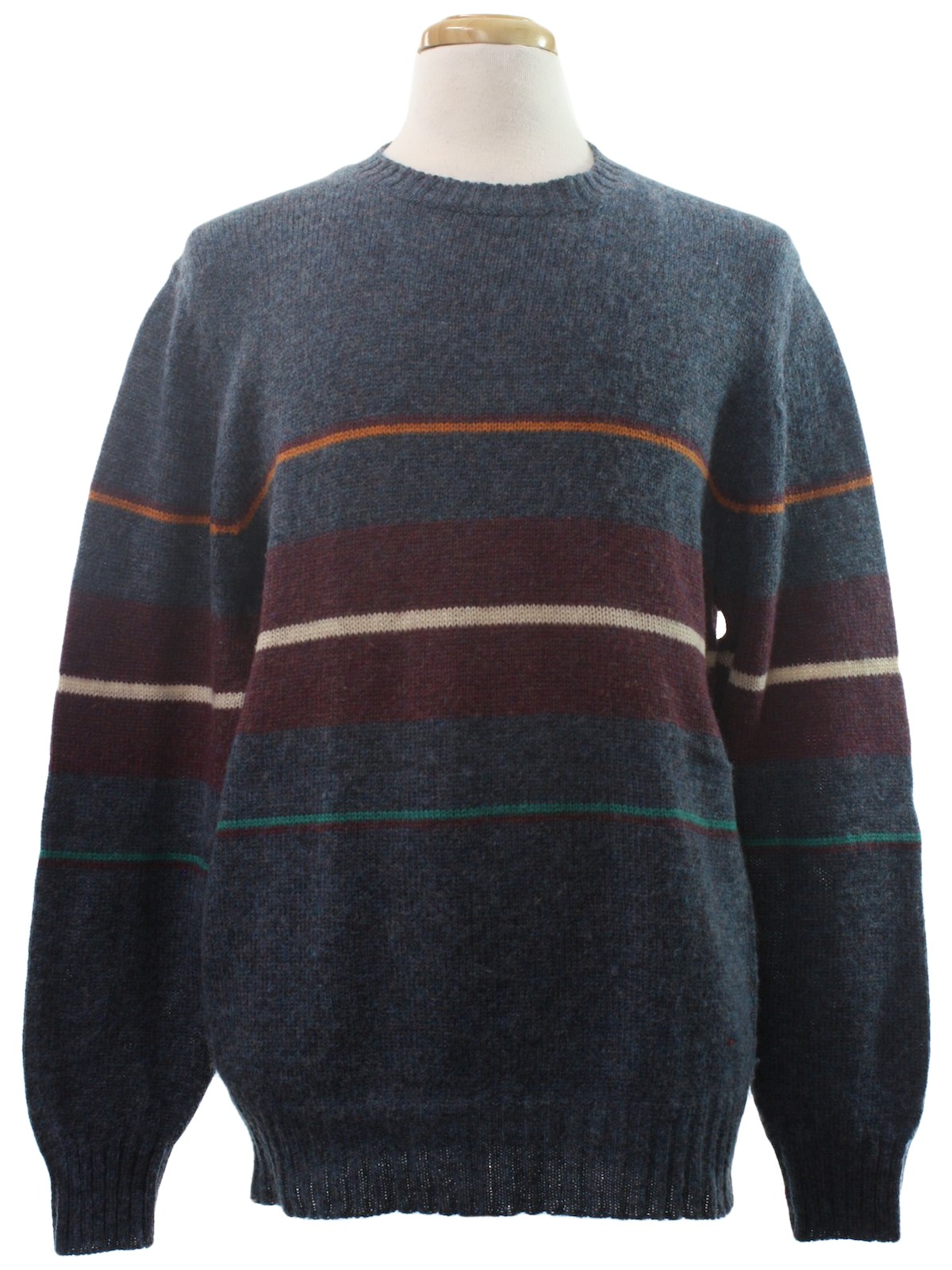 1980's Retro Sweater: 80s -Arrow- Mens heathered slate blue background ...