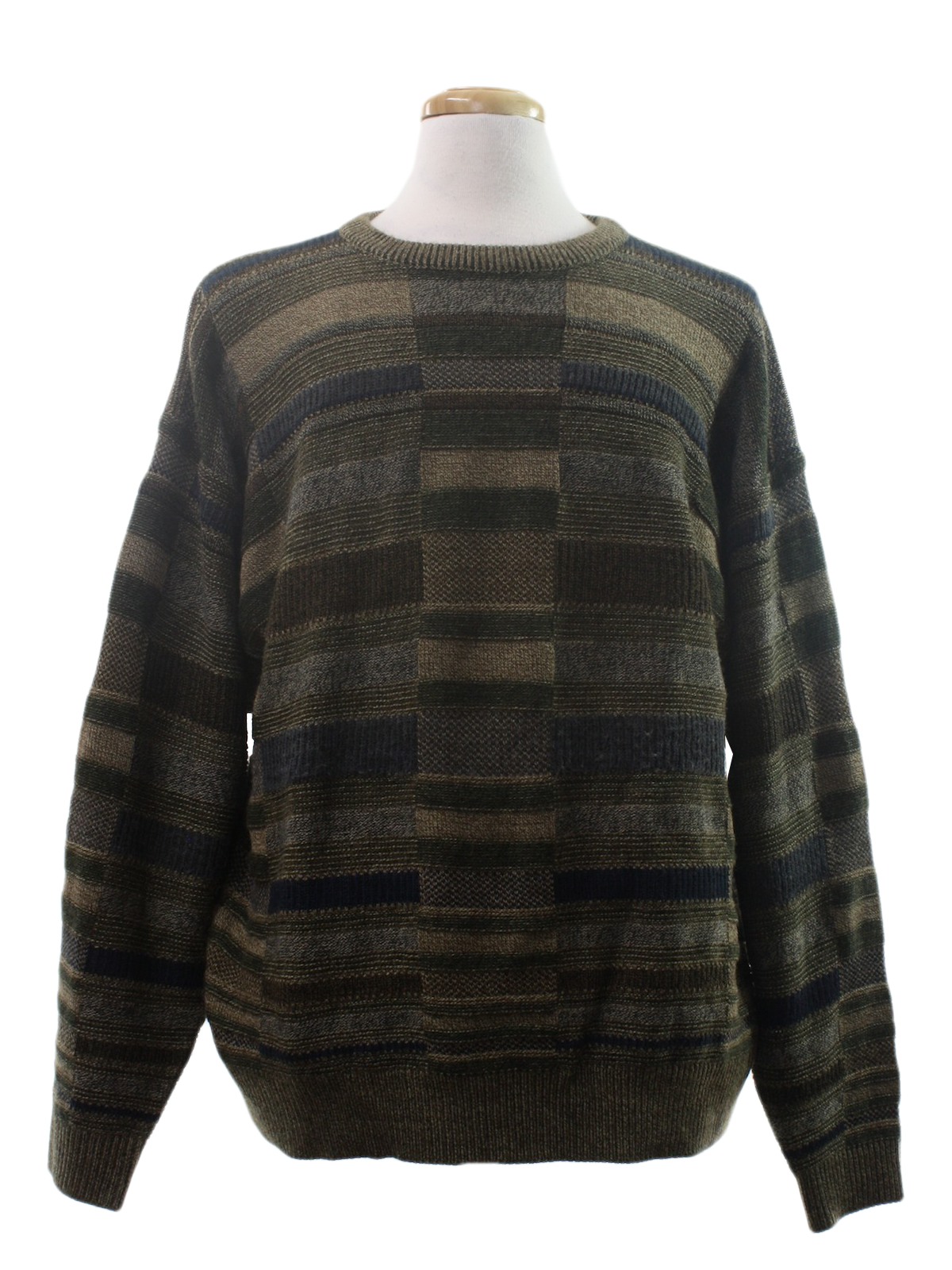 80's Cambridge Classics Sweater: 80s -Cambridge Classics- Mens tan, navy blue, grey, slate blue ...