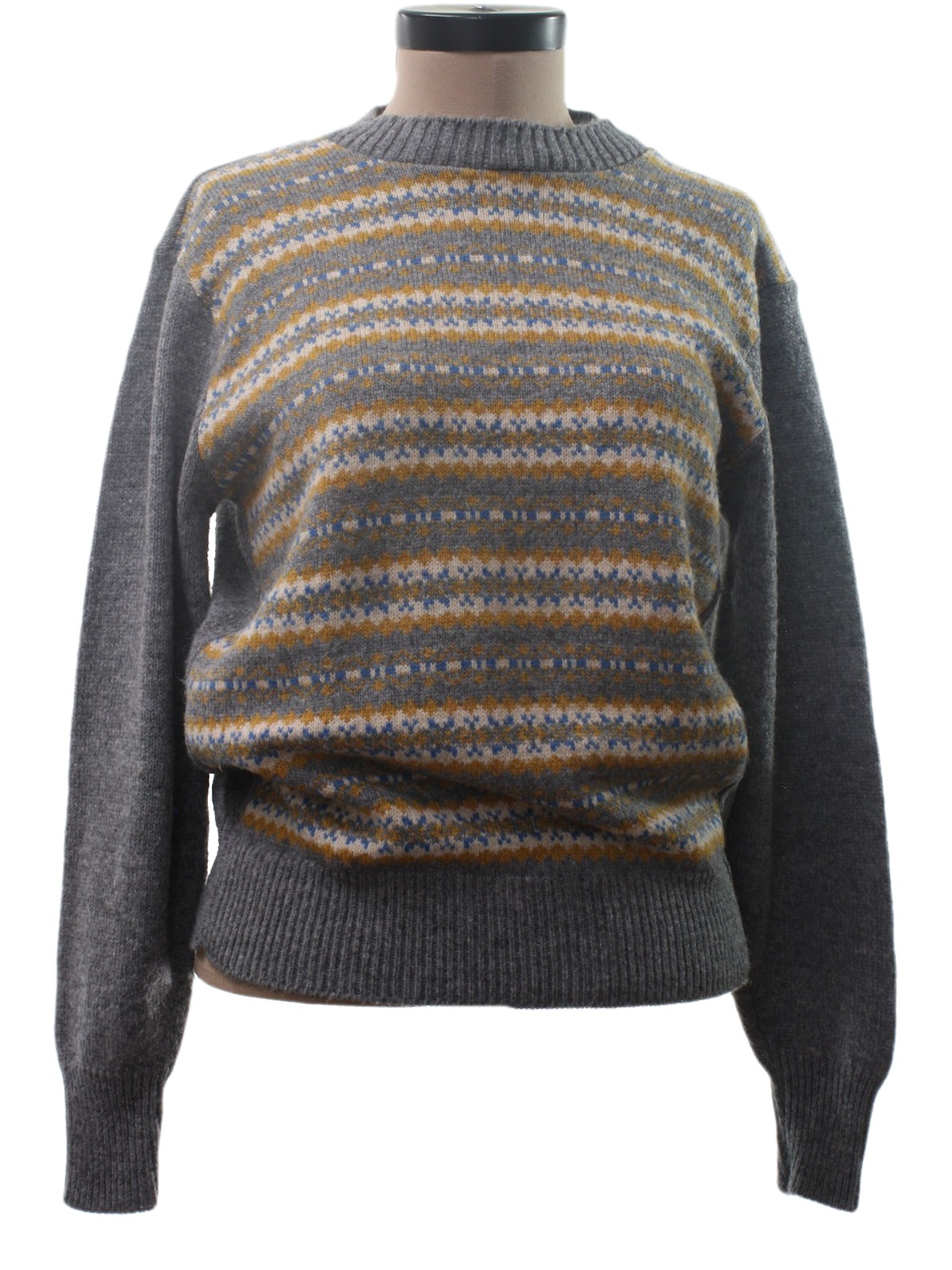 70s Vintage Sportswear Sweater: Late 70s -Sportswear- Womens heathered grey background with ...