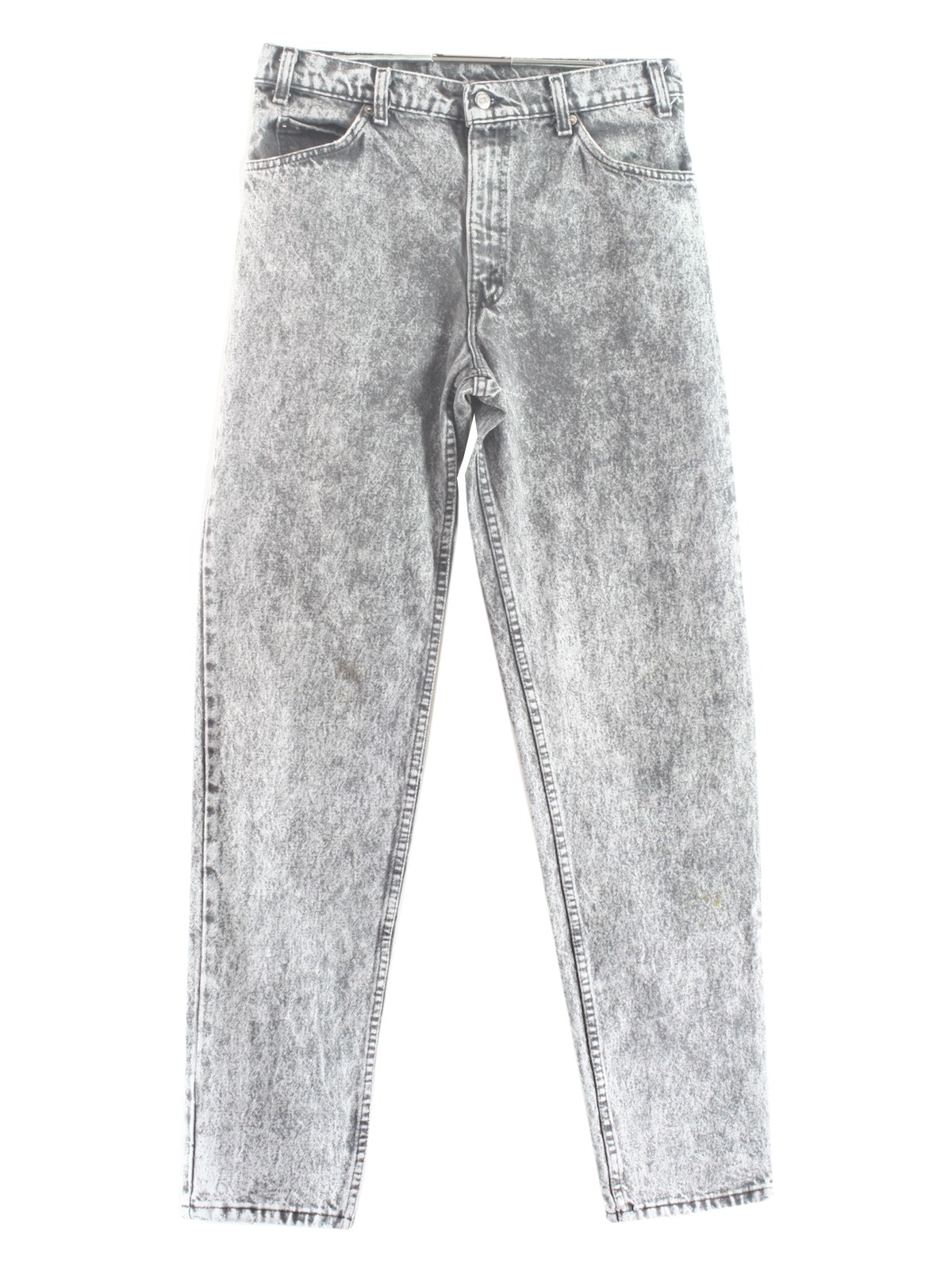 1980's Retro Pants: 80s -Levis- Mens grey and white stone washed cotton ...