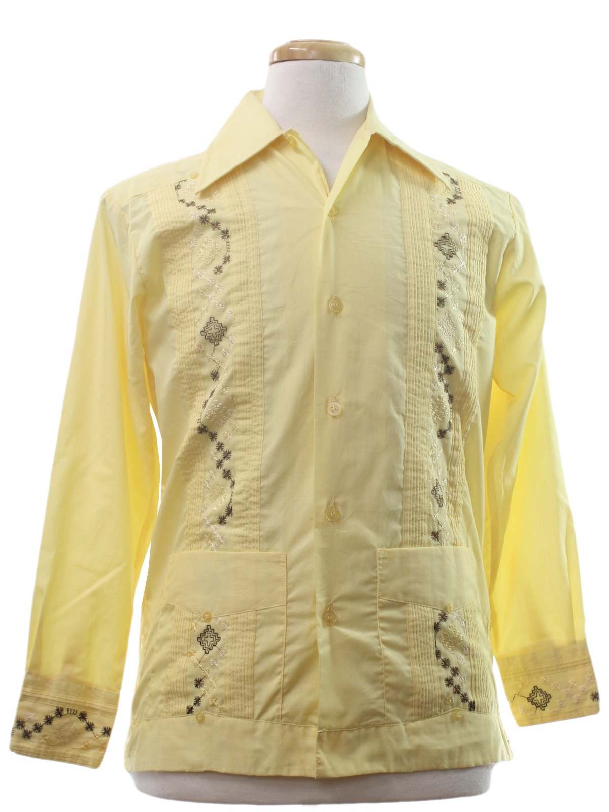 Retro 1970s Guayabera Shirt: 70s -Style Wise- Mens yellow background ...