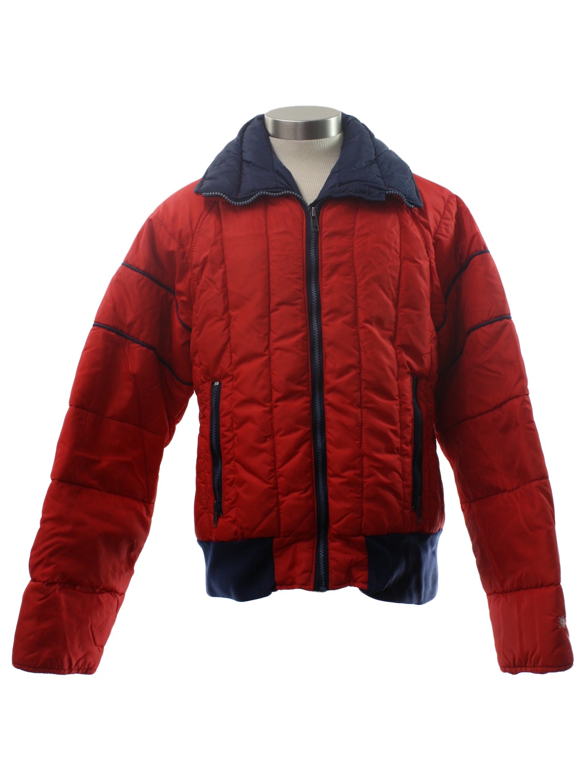 1980's Retro Jacket: 80s -Alpine Designs- Mens red background nylon ...