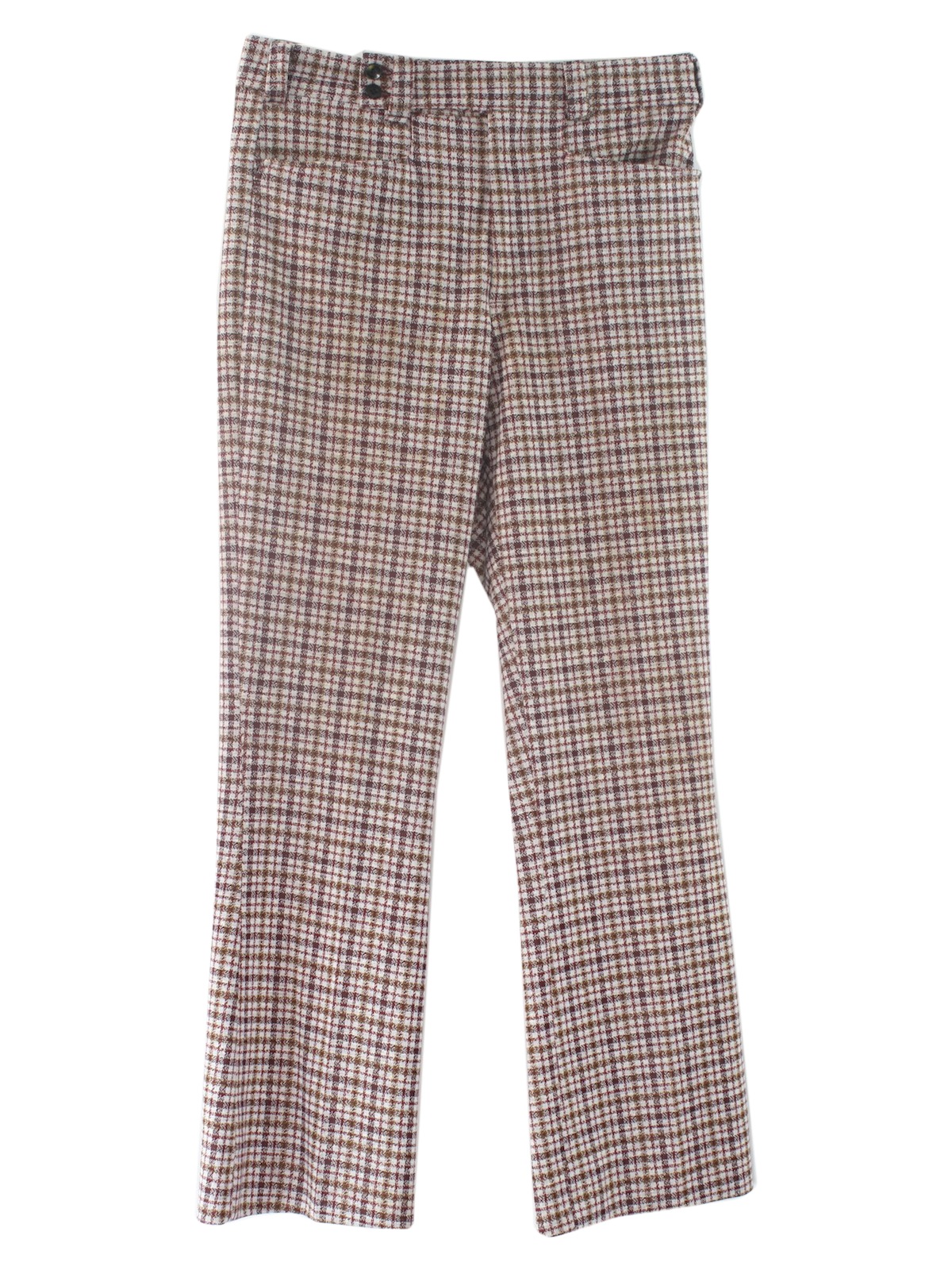 Seventies Vintage Flared Pants / Flares: 70s -Care- Mens maroon, rust ...