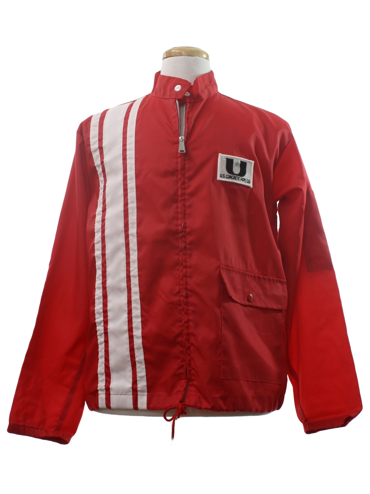 Vintage 70s Jacket: 70s -Ebert- Mens red and white nylon windbreaker ...