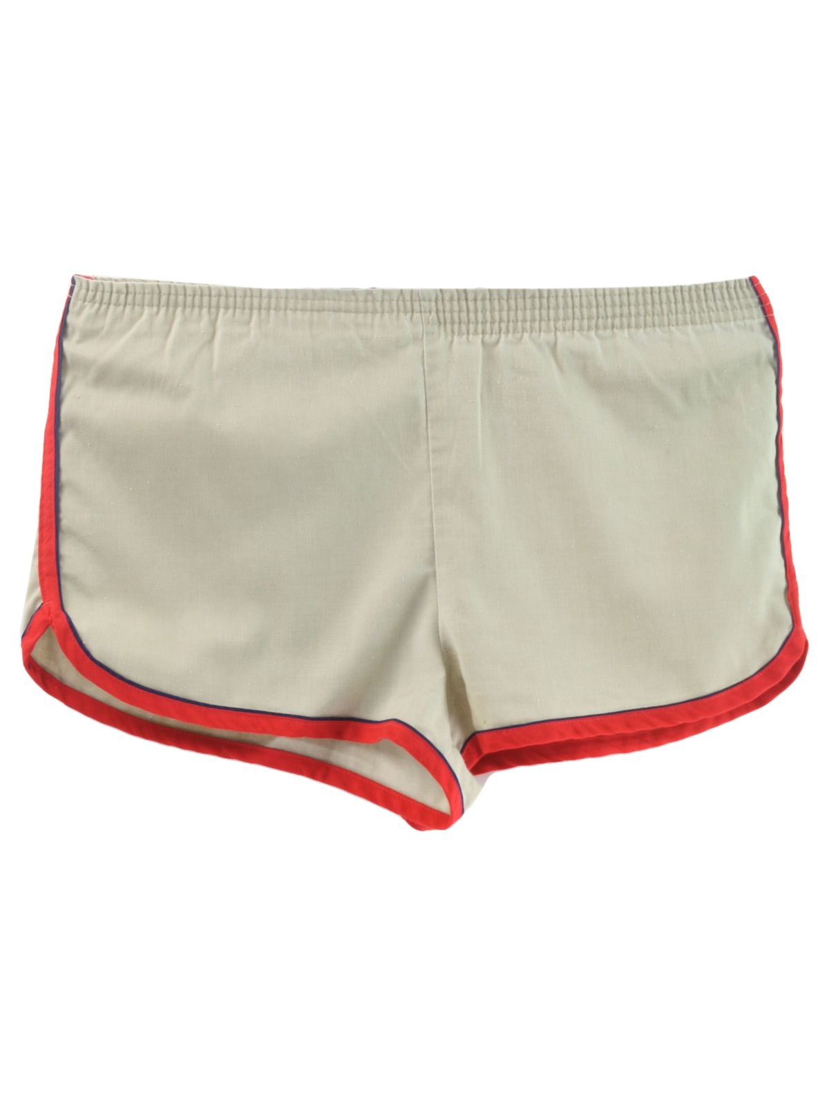 Seventies Kmart Shorts: 70s -Kmart- Mens tan background with red and ...