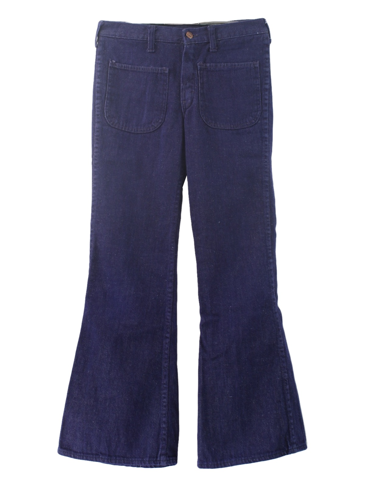 Vintage 80s Bellbottom Pants: 80s -DeeCee- Mens dark blue cotton ...