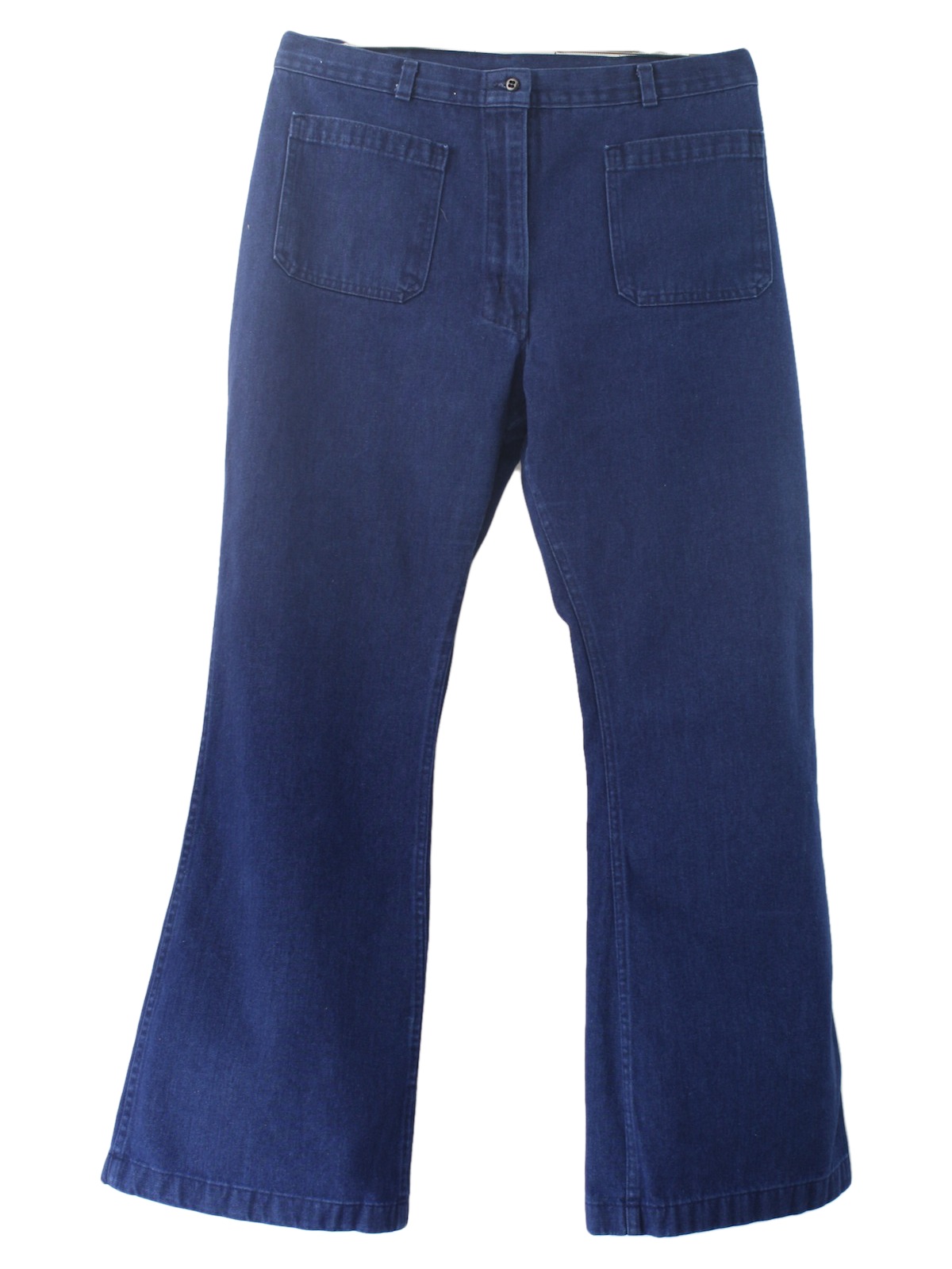 1980s Vintage Bellbottom Pants: 80s -Missing Label- Womens dark blue ...