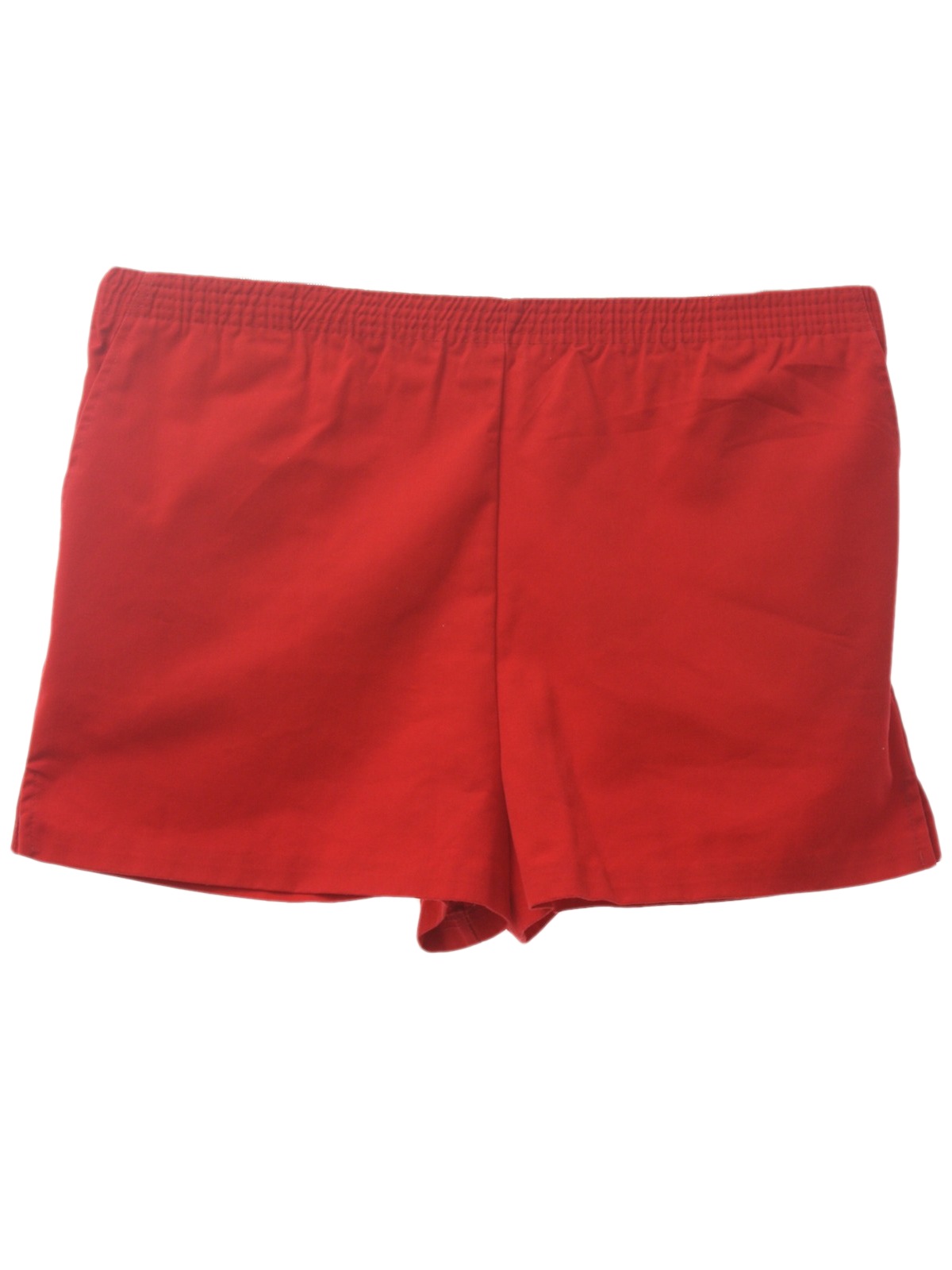 Retro 1980s Shorts: 80s -Lerner- Mens red background cotton sport/gym ...