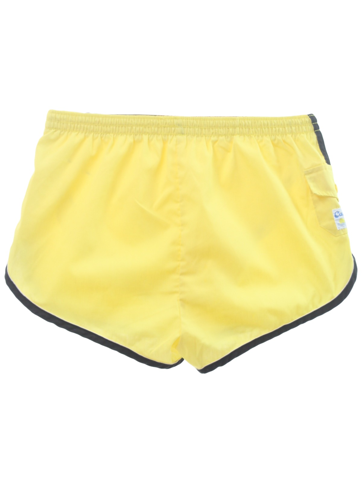 Vintage 1980's Swimsuit/Swimwear: 80s -California Shores- Mens yellow ...