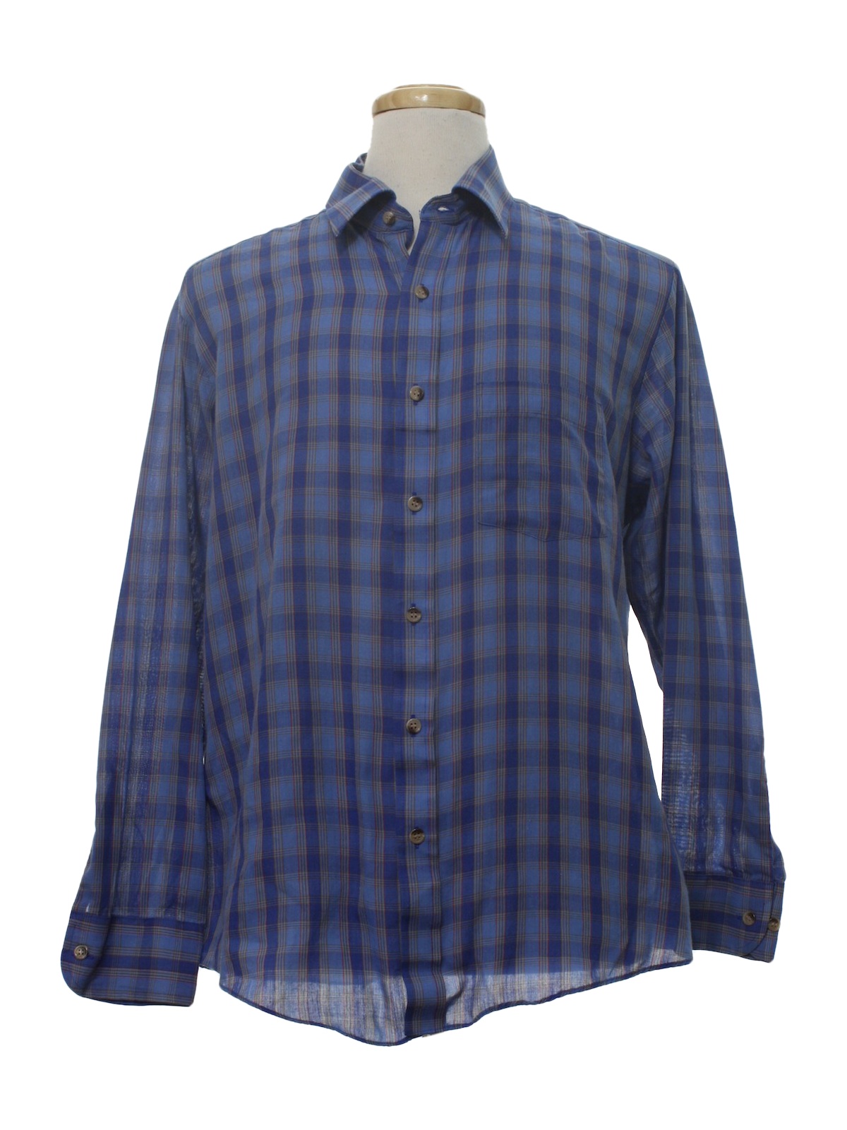 80's Vintage Shirt: 80s -Botany 500- Mens blue background polyester ...