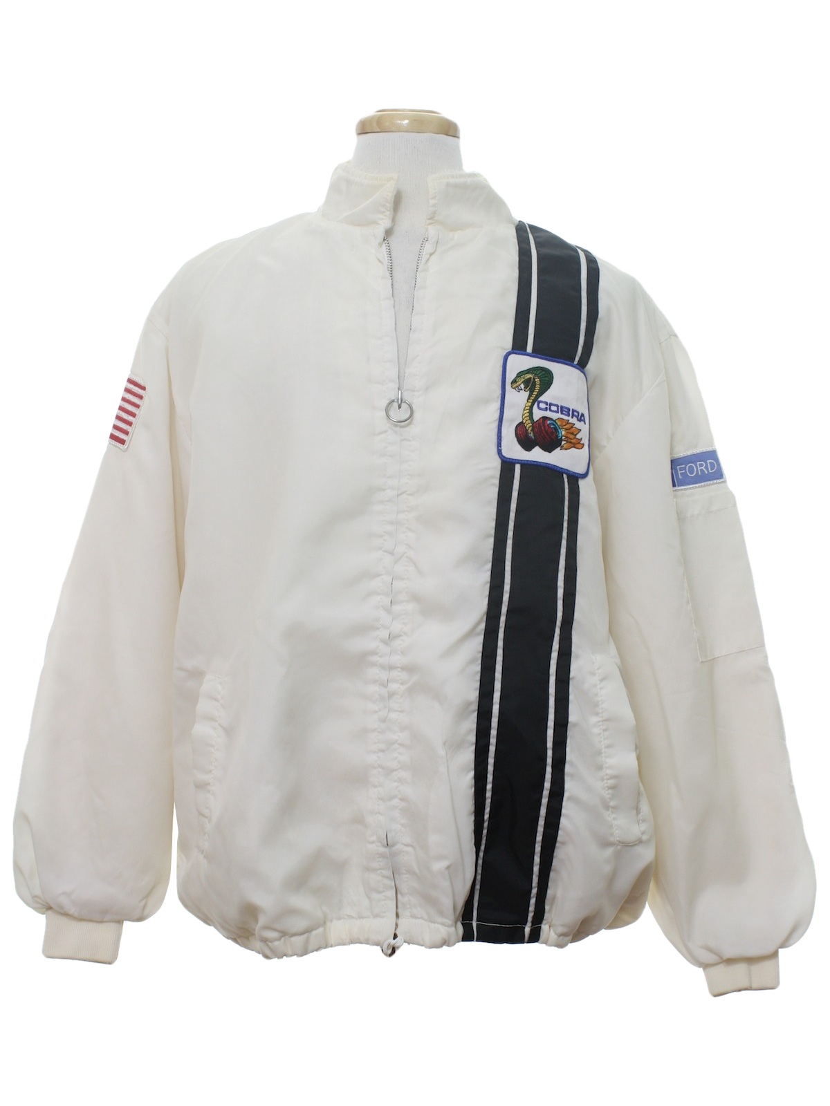 Mel Nick 80's Vintage Jacket: 80s -Mel Nick- Mens white and black nylon ...