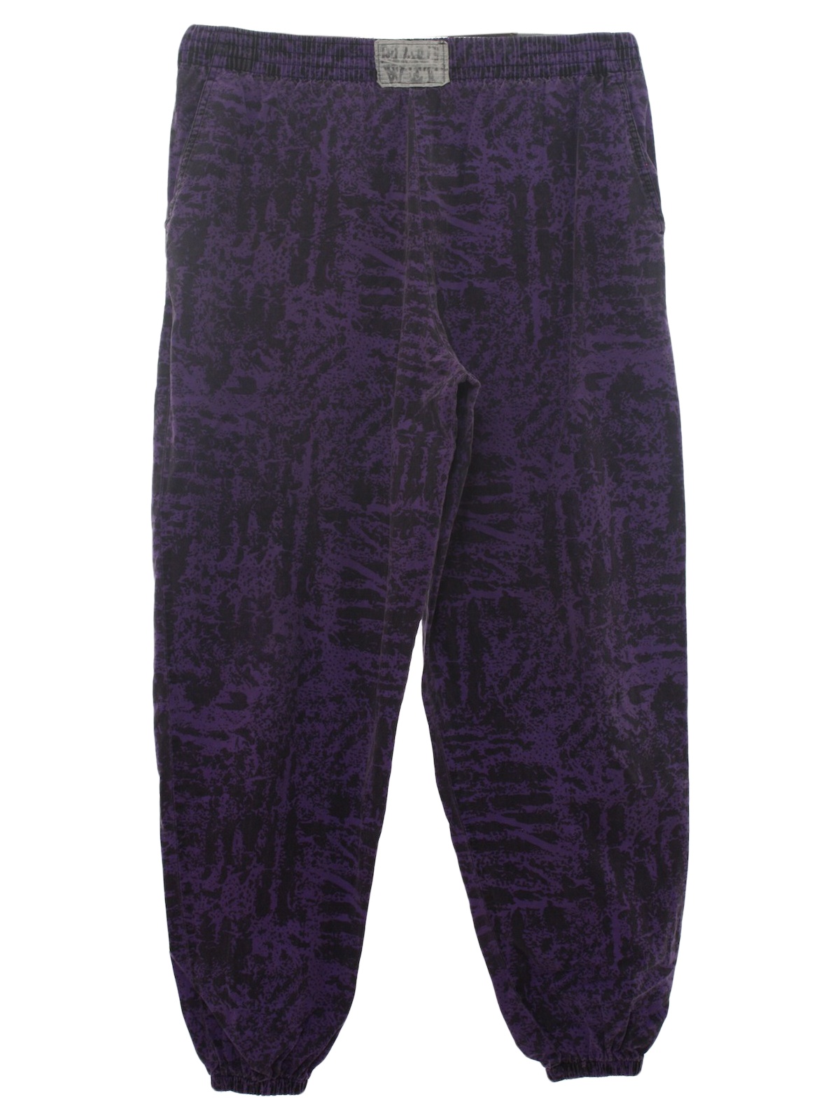 Eighties Maui wet Pants: 80s -Maui wet- Mens purple and grey abstract ...