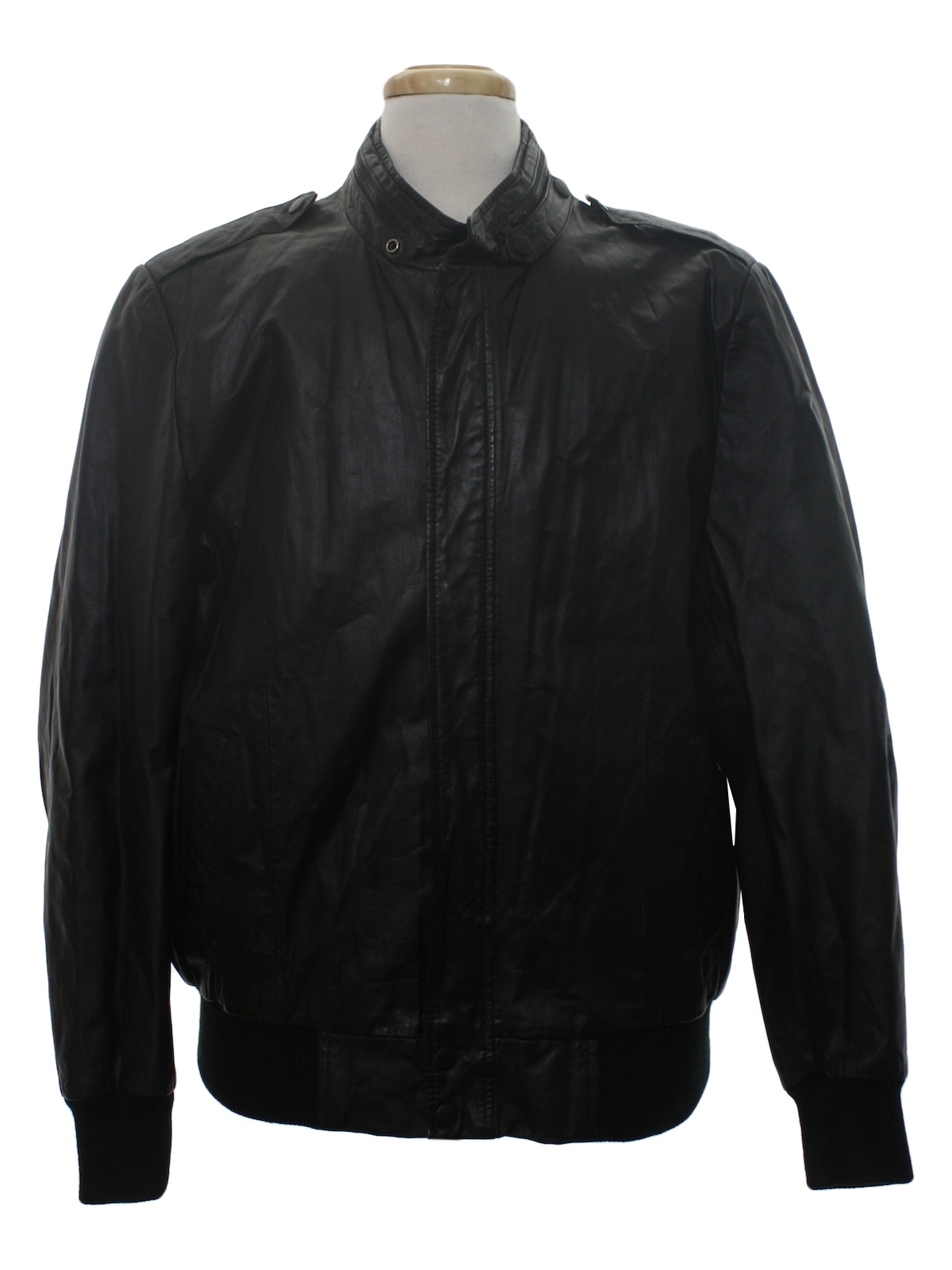 Vintage 1980's Leather Jacket: 80s -Aberdeen- Mens black leather ...