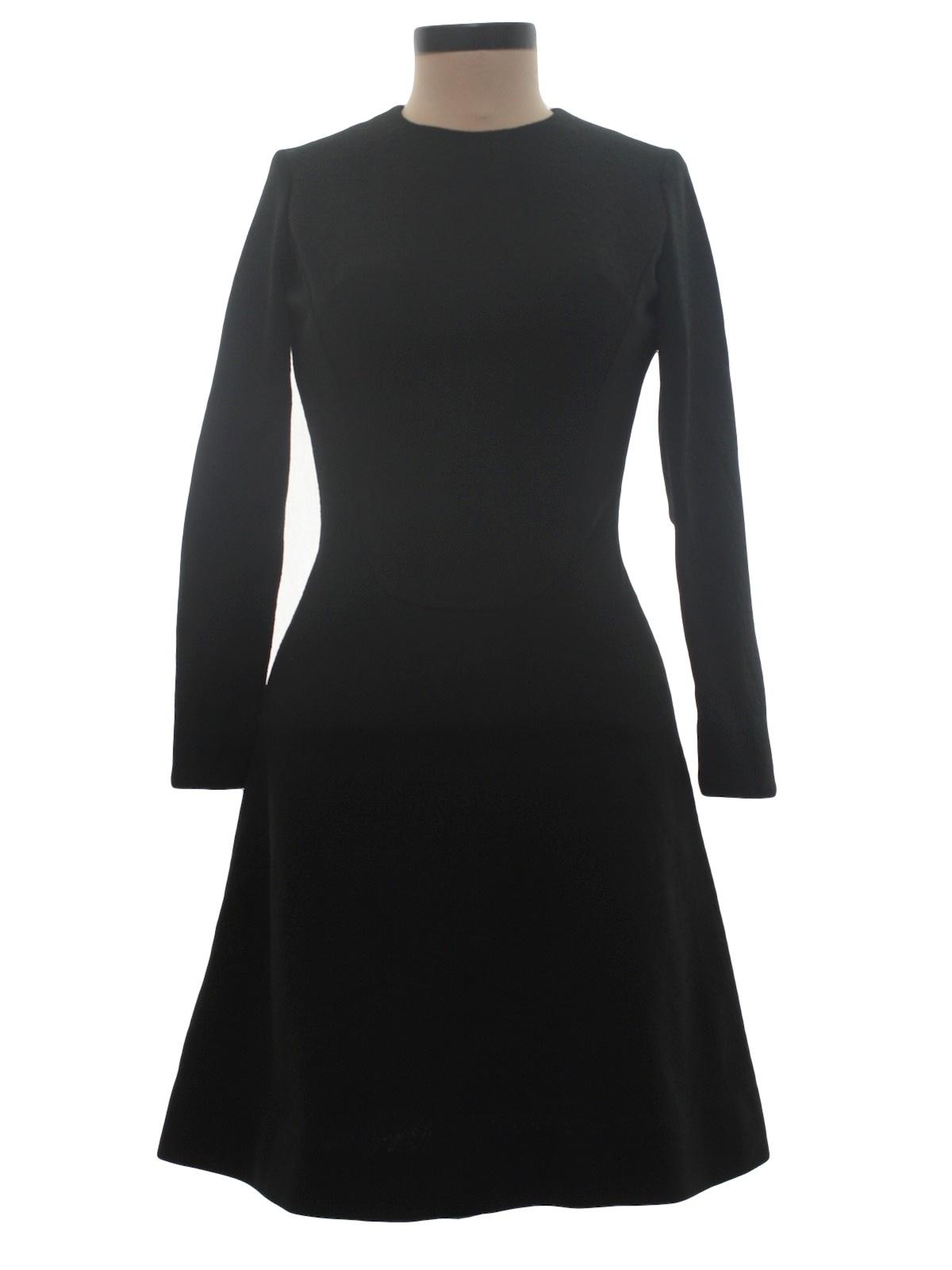 Home Sewn Seventies Vintage Dress: 70s -Home Sewn- Womens black ...