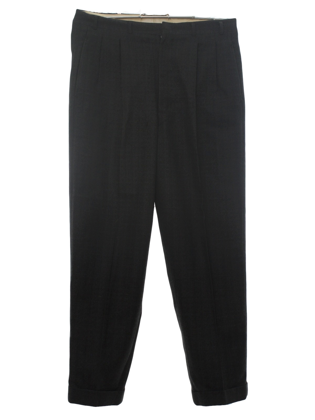 Vintage 1950's Pants: 50s -Worn Label- Mens black and grey geometric ...