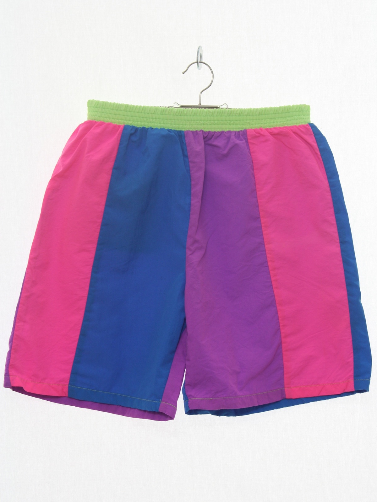1980's Retro Shorts: 80s -Surf Bustr- Mens royal blue, neon green, pink ...