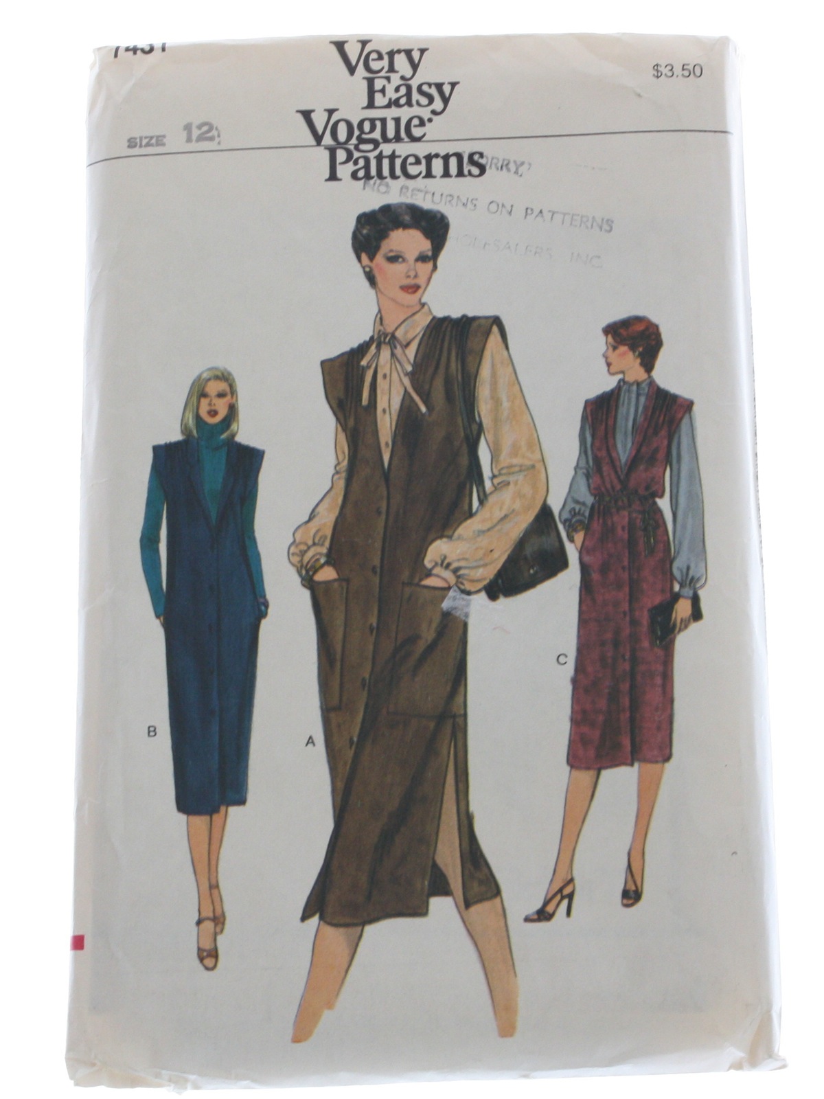 80s Vintage Vogue Pattern No. 7431 Sewing Pattern: 80s -Vogue Pattern ...