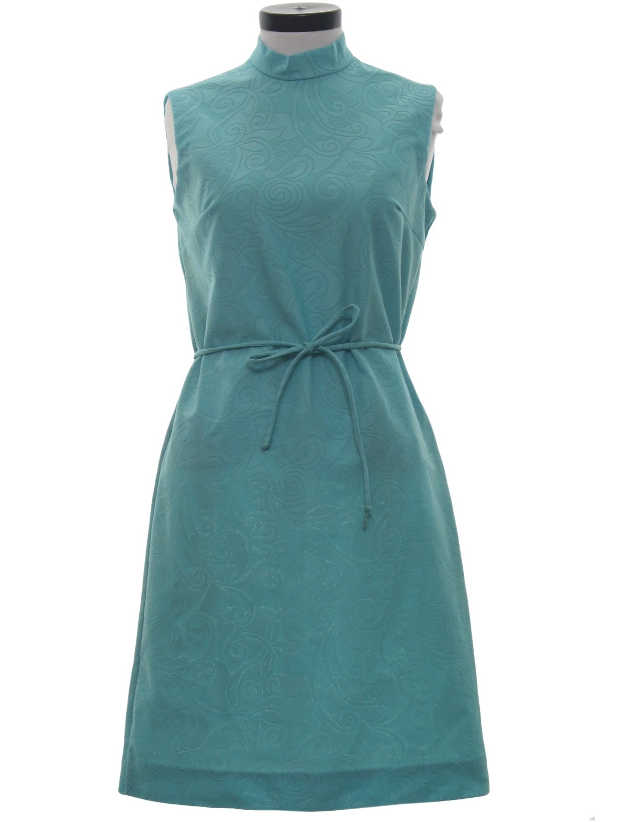 1970's Dress (BeeLine): 70s -BeeLine- Womens soft turquoise, polyester ...