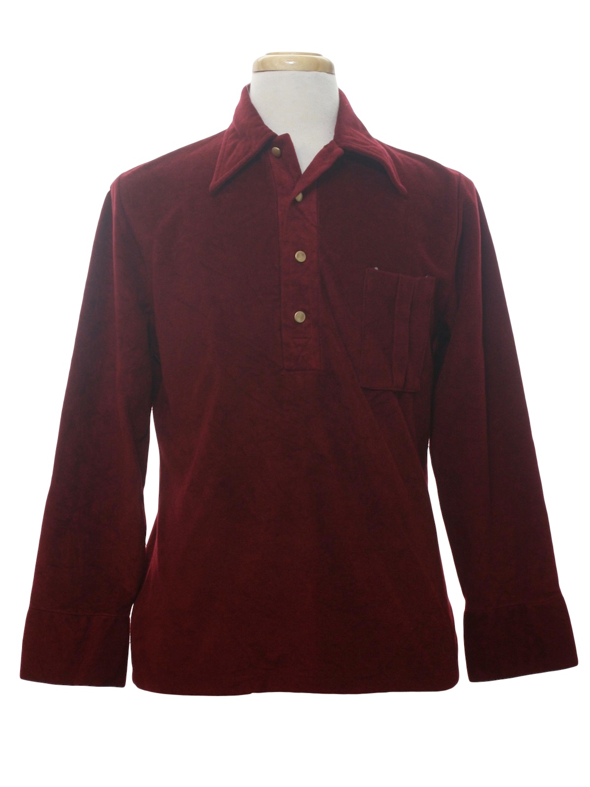 Vintage Robert Bruce 70's Velour Shirt: 70s -Robert Bruce- Mens wine ...