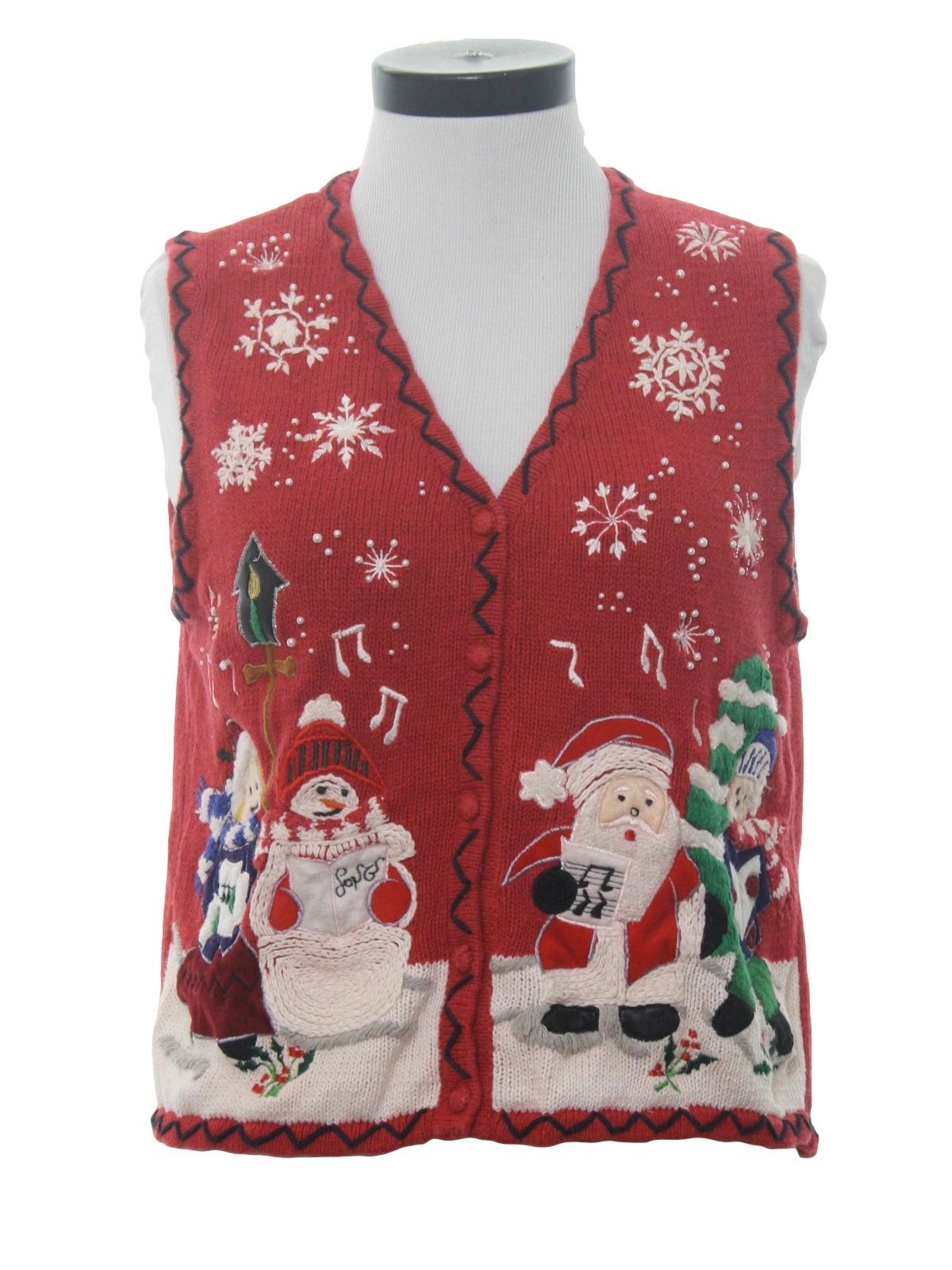 Womens Ugly Christmas Sweater Vest: -Hampshire Studio- Womens red ...