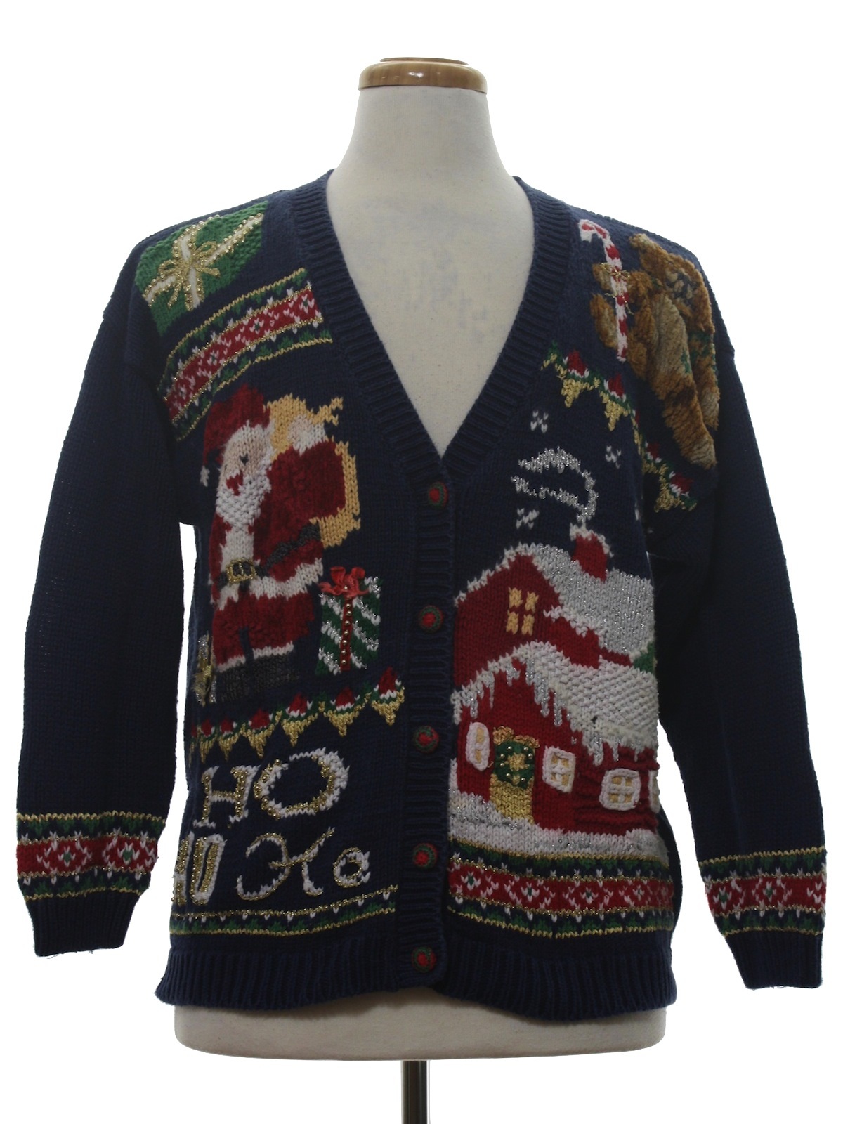 Ugly Christmas Cardigan Sweater: -Maggie Lawrence- Unisex dark blue ...