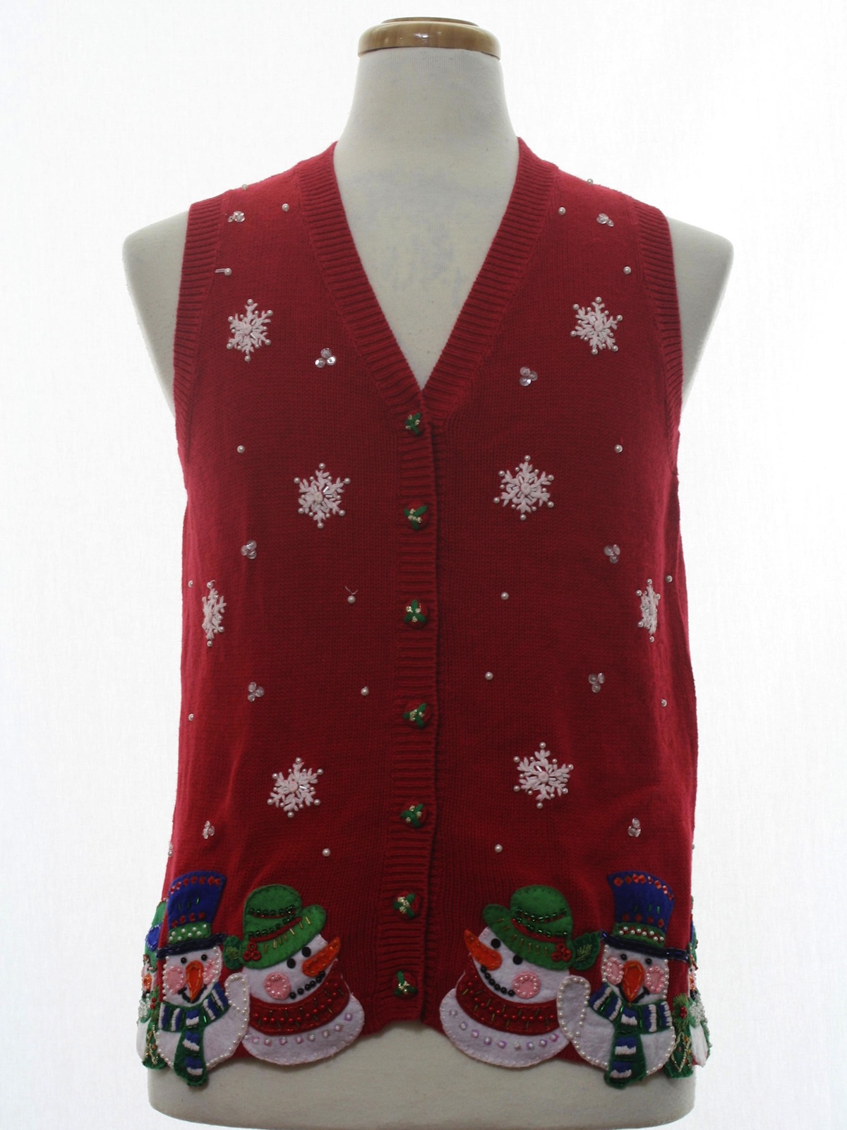 Ugly Christmas Sweater Vest: -Heirloom Collectibles- Unisex red ...